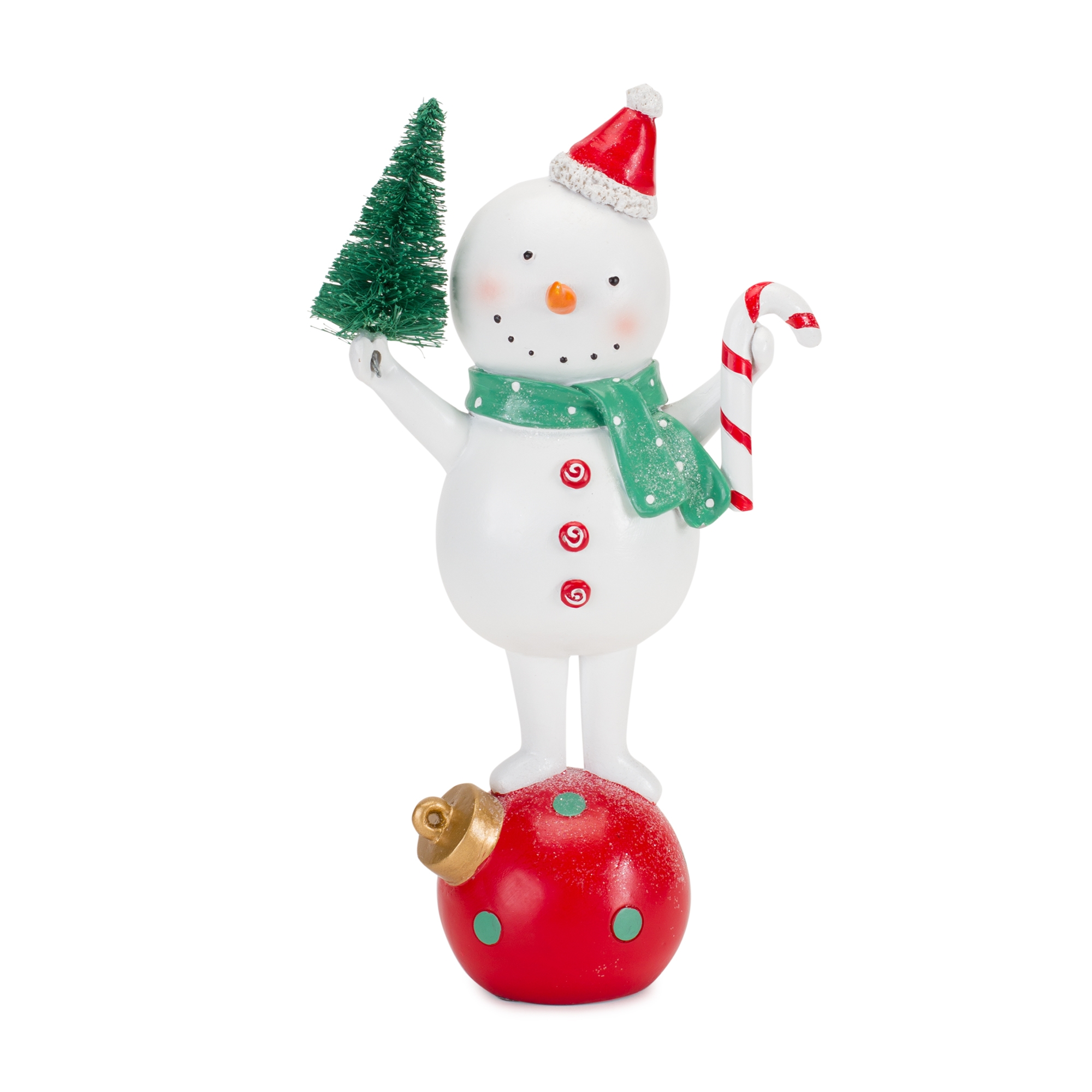 Snowman on Ornament (Set of 2) 6.25