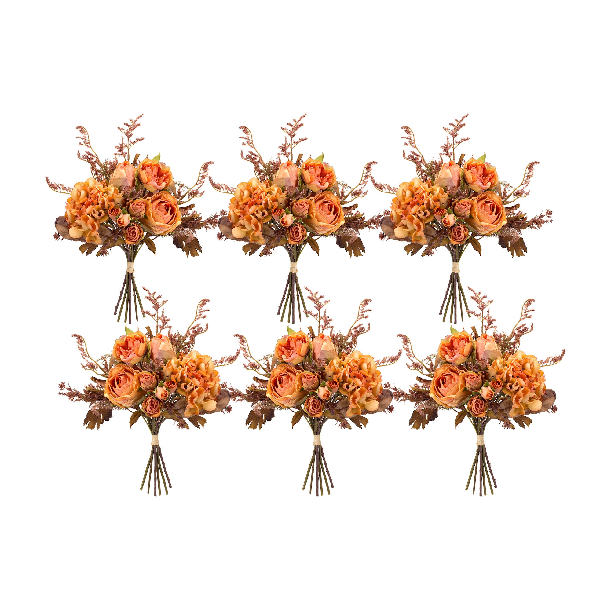 Rose and Fall Foliage Bouquet (Set of 6) 15