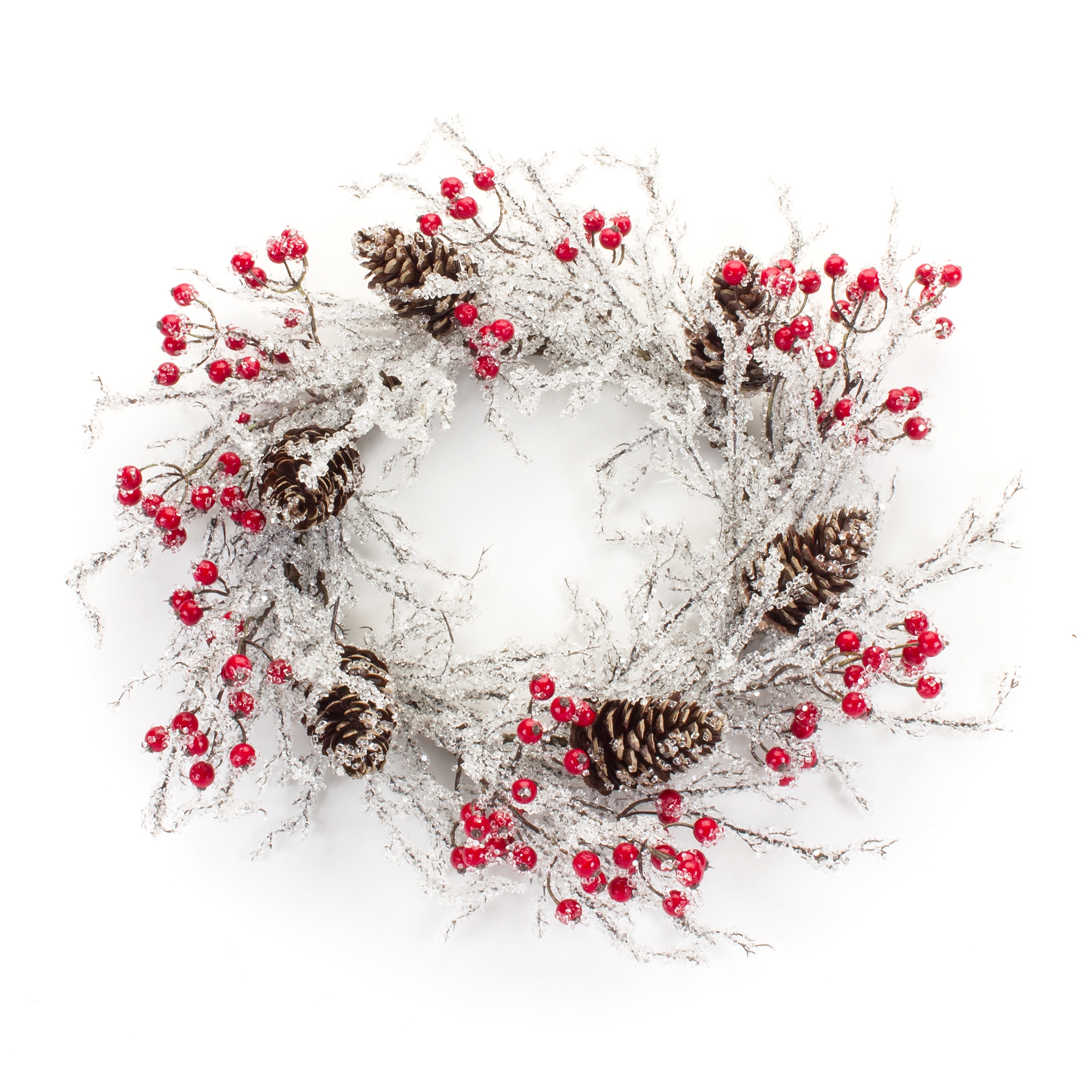 Icy Twig/Cone/Berry Wreath 22.75
