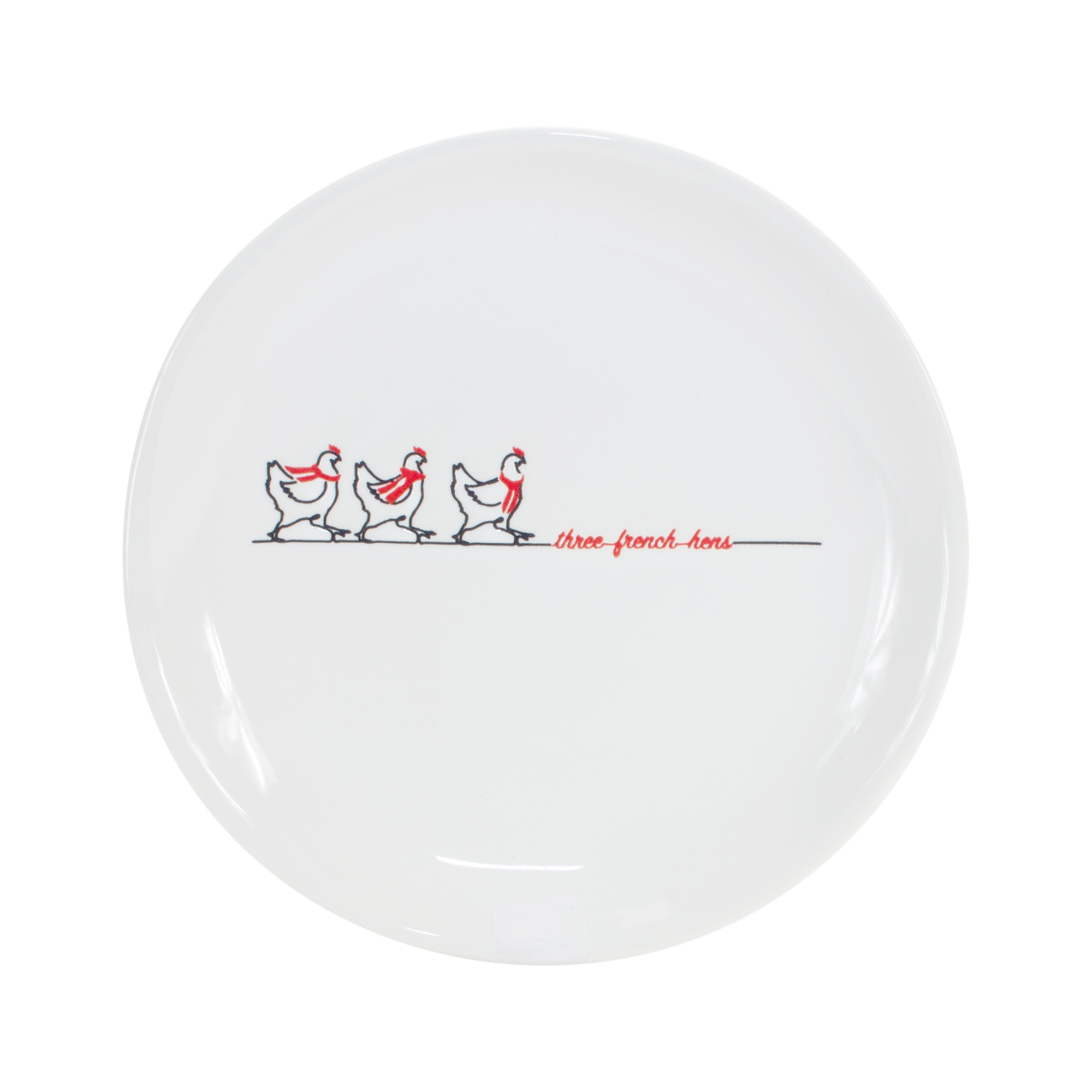 Three French Hens Plate (Set of 4) 6.5