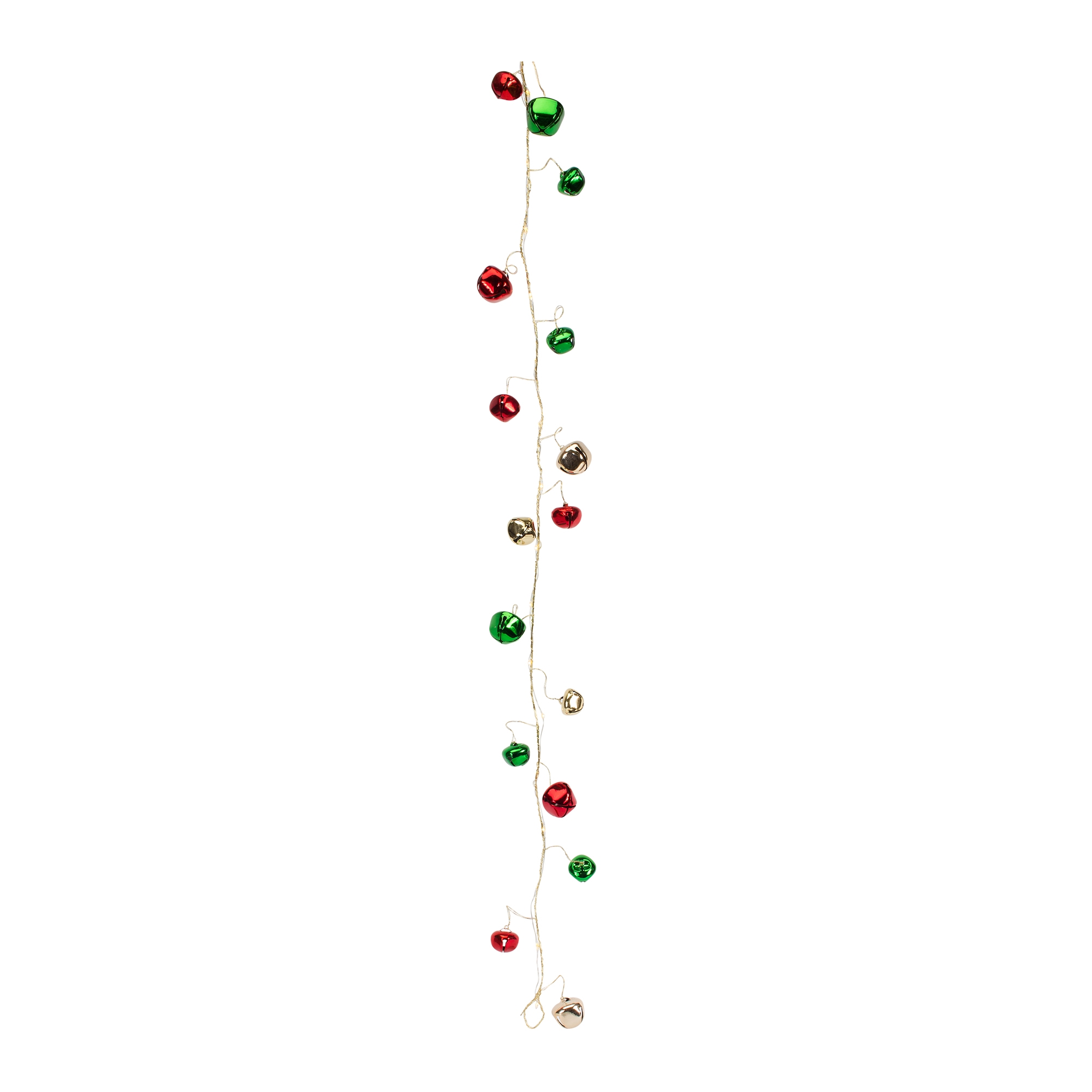 LED Sleigh Bell Garland (Set of 12) 5'L Plastic/Metal