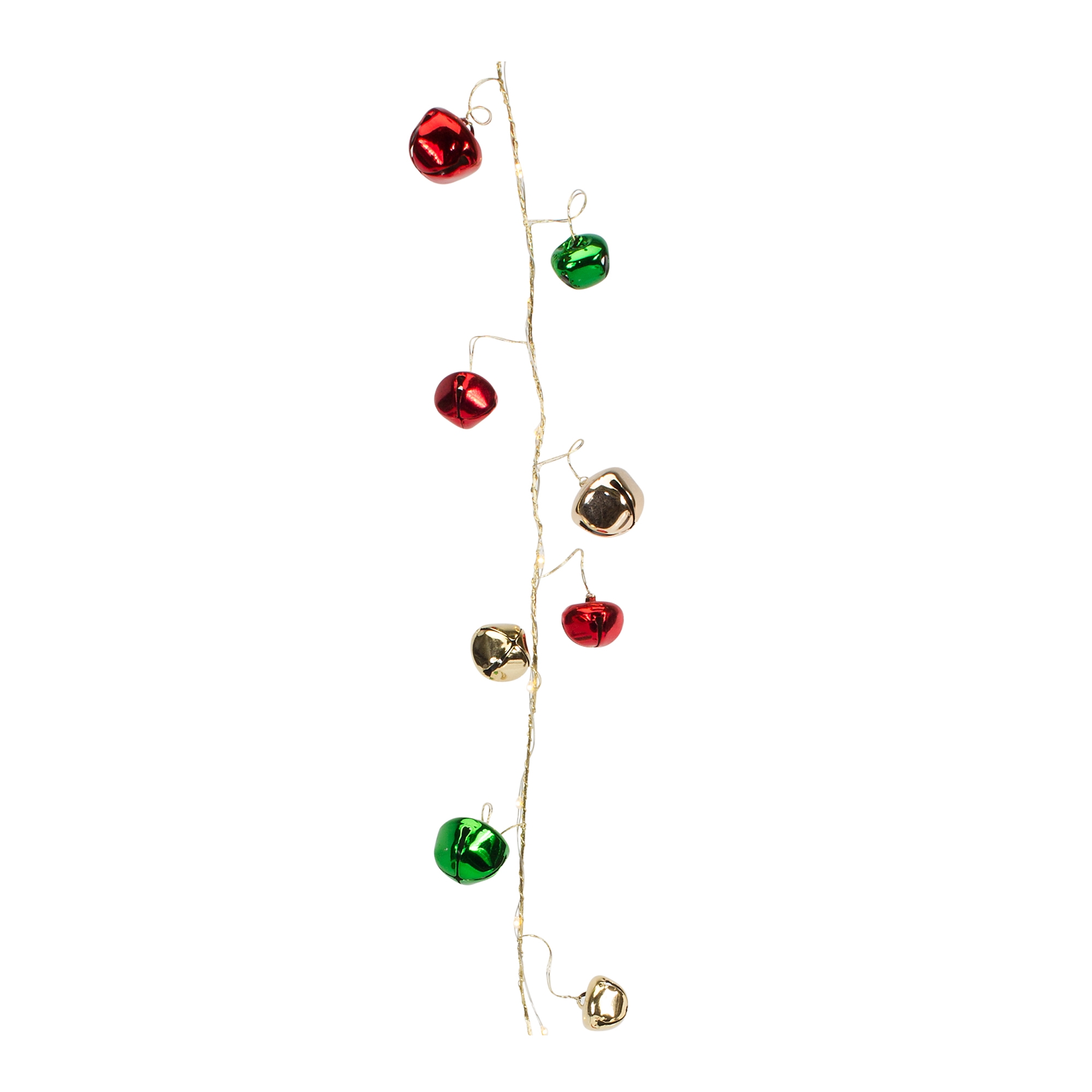 LED Sleigh Bell Garland (Set of 12) 5'L Plastic/Metal