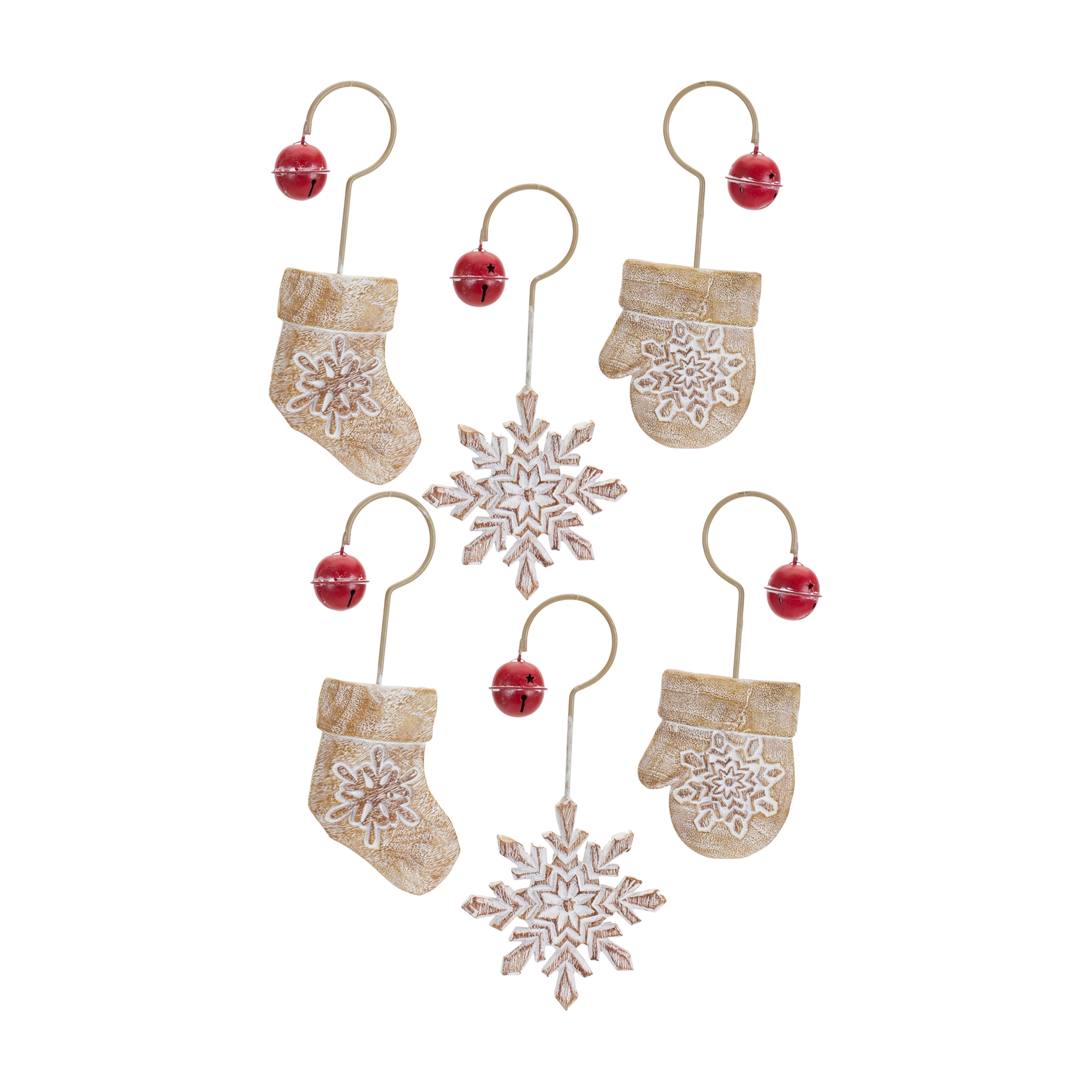 Stocking/Mitten/Snowflake Ornament (Set of 6) 7.25