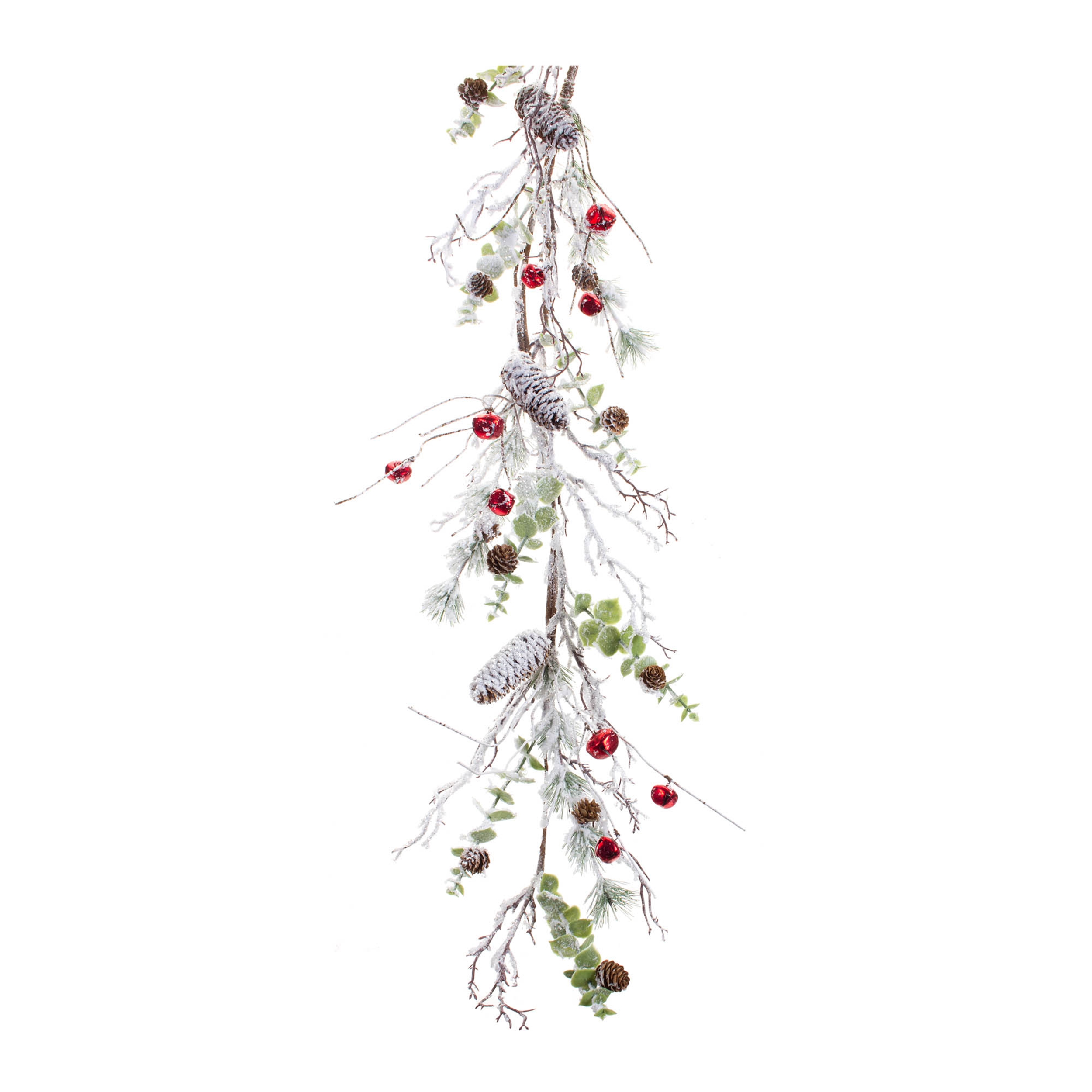 Snow Pine Garland w/Sleigh Bells (Set of 2) 5'L Plastic