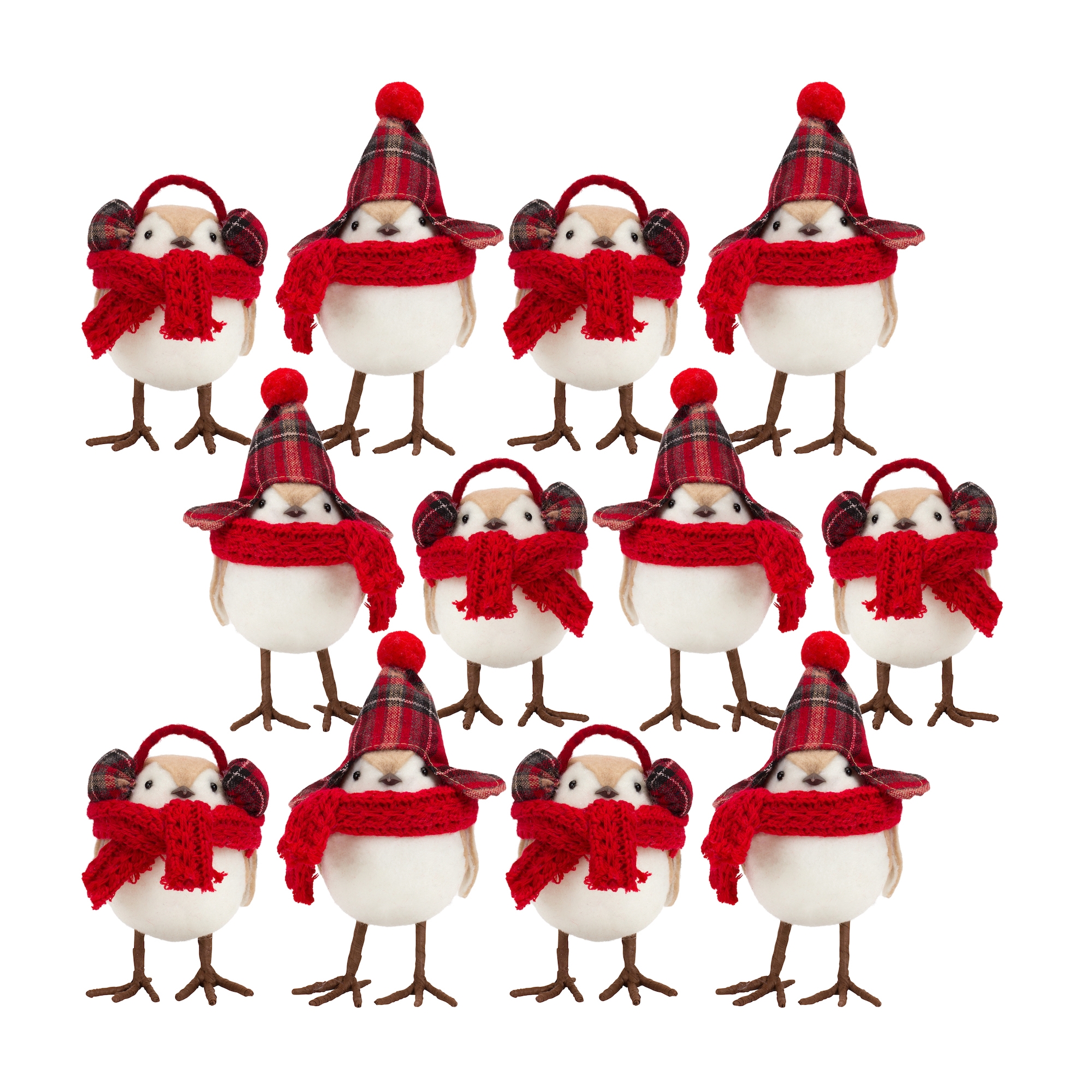 Bird w/Scarf and Hat (Set of 12) 5.25