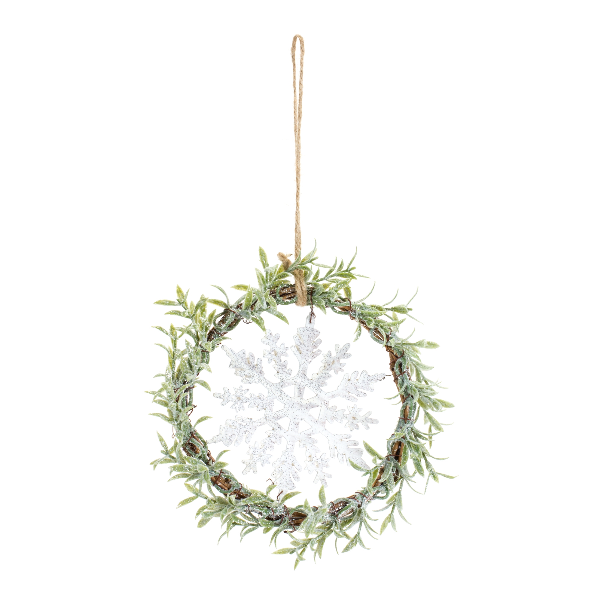 Mini Wreath w/Snowflake (Set of 6) 7.5