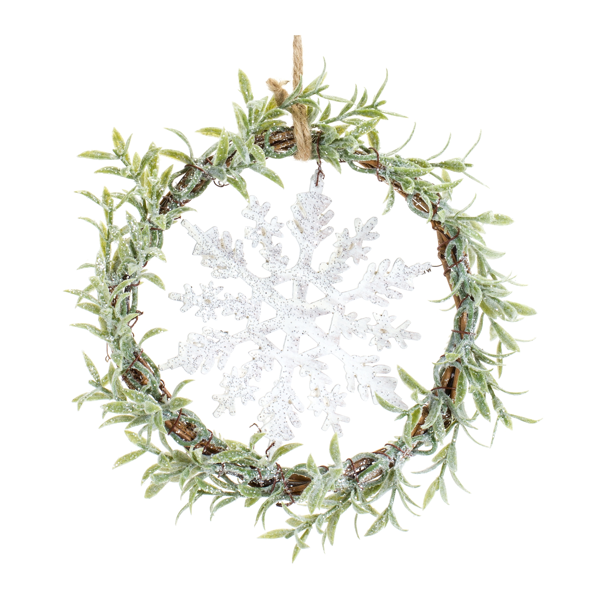Mini Wreath w/Snowflake (Set of 6) 7.5