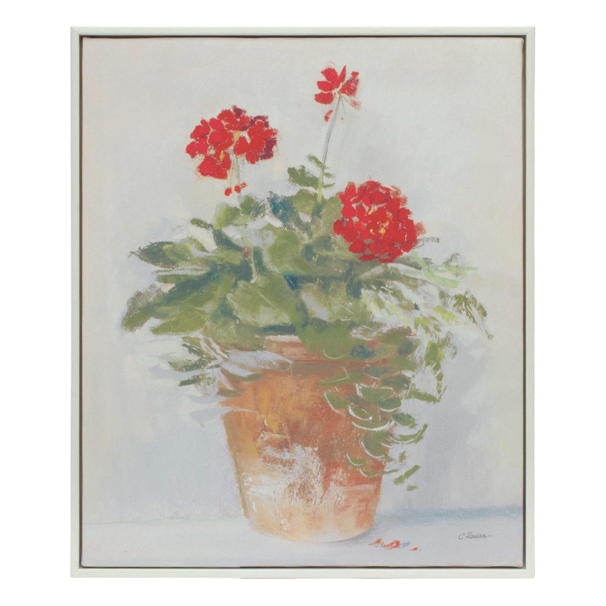 Framed Potted Geranium Print (Set of 2) 10.5