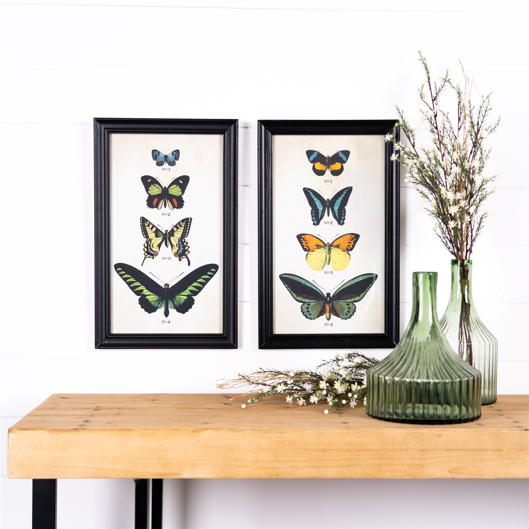 Framed Butterfly Print (Set of 2) 11.25