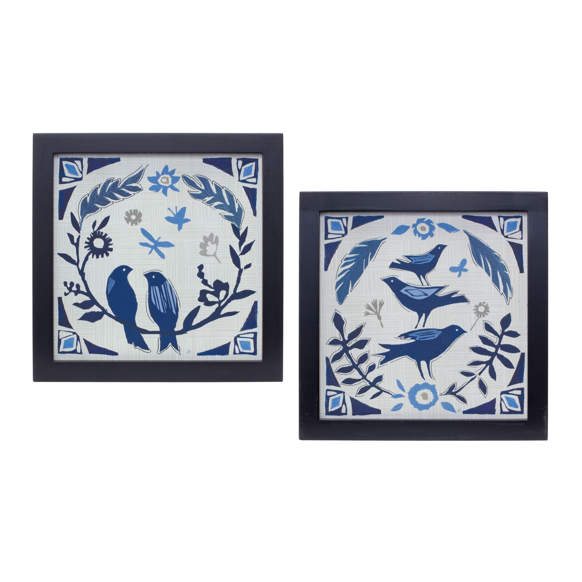 Framed Bird Print (Set of 2) 7.75