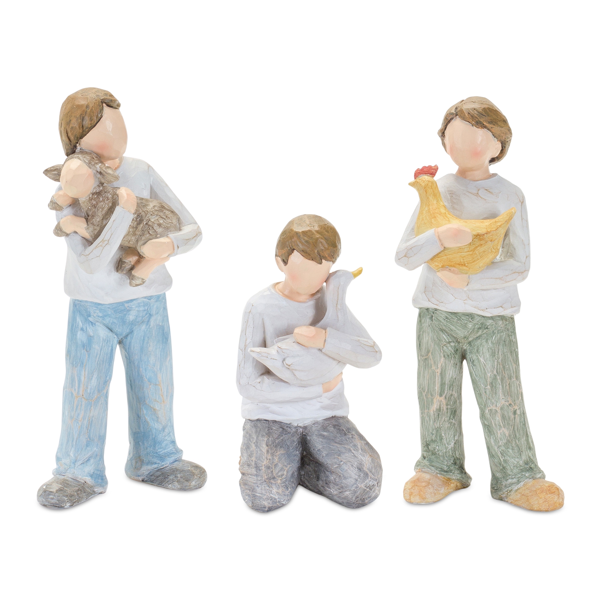 Boy with Animal (Set of 3) 5.25