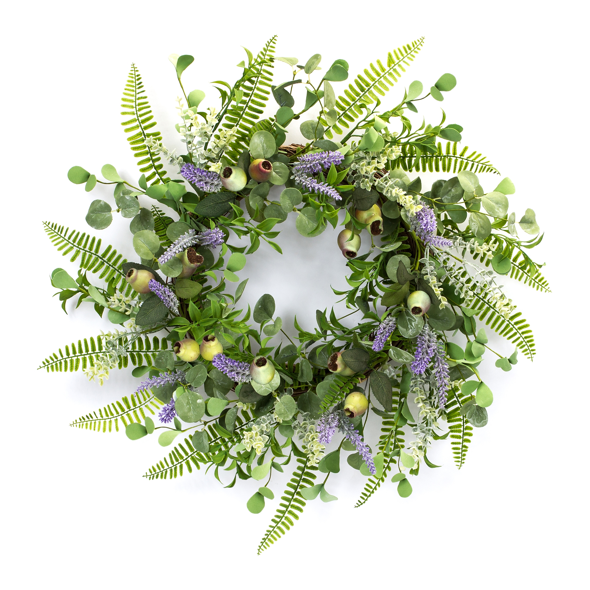 Foliage and Pod Wreath 19.5