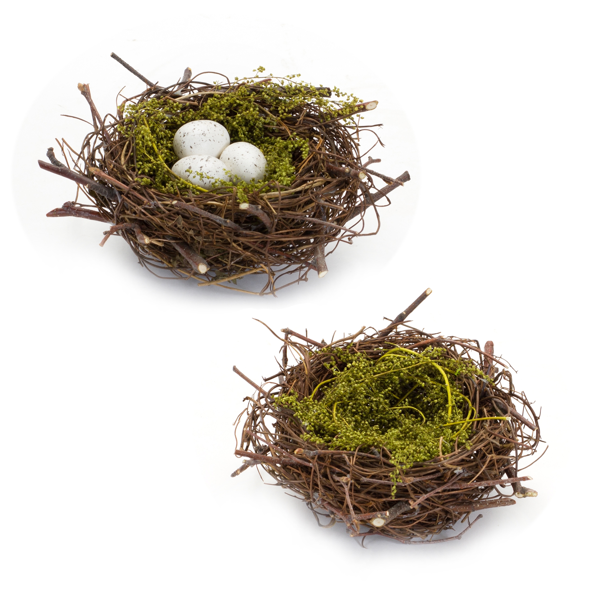 Nest and Nest with Eggs (Set of 6) 6.5