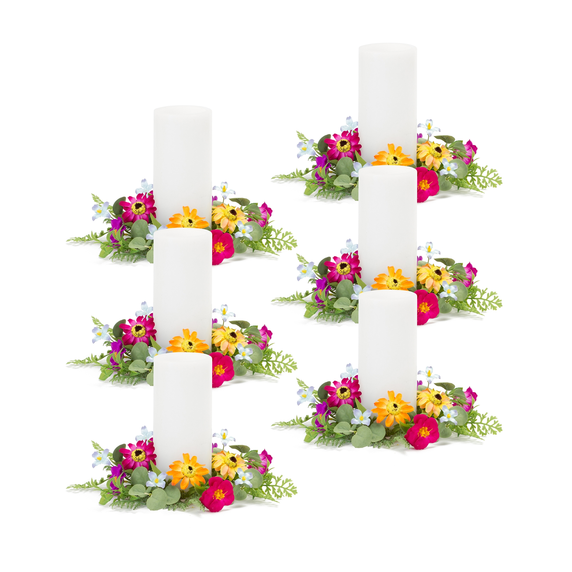 Zinnia Candle Ring (Set of 6) 9.5