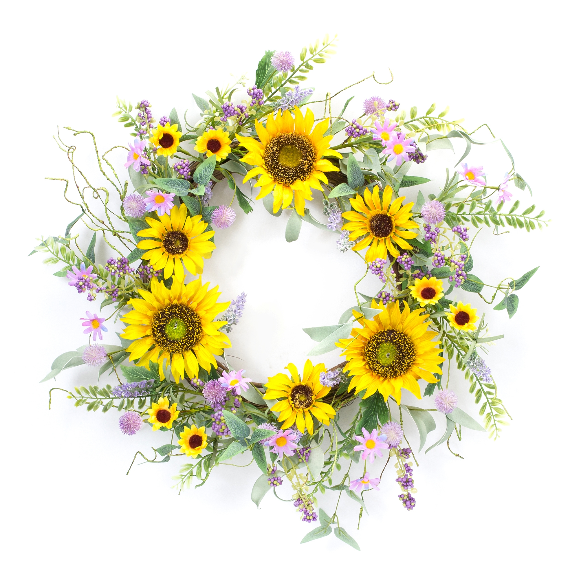 Mixed Sunflower Wreath 19.25