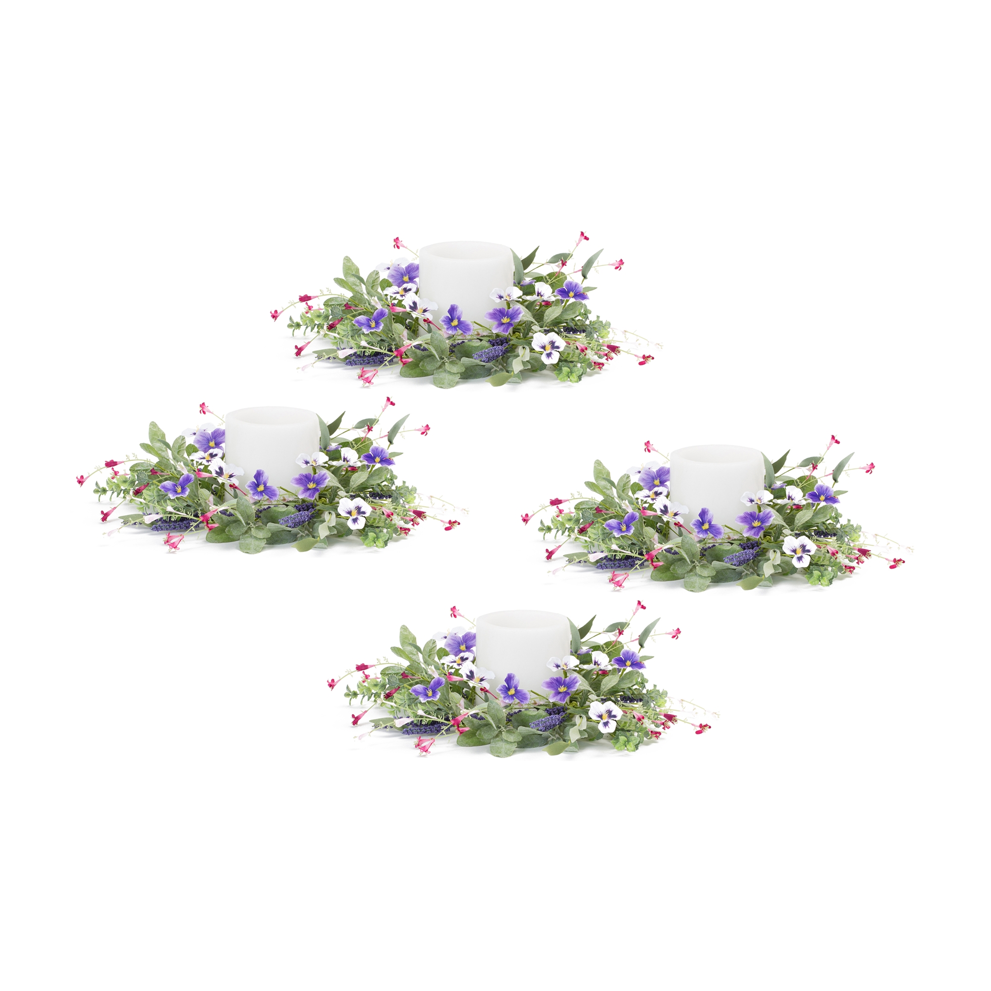 Mixed Pansy Candle (Set of 4) Ring 20