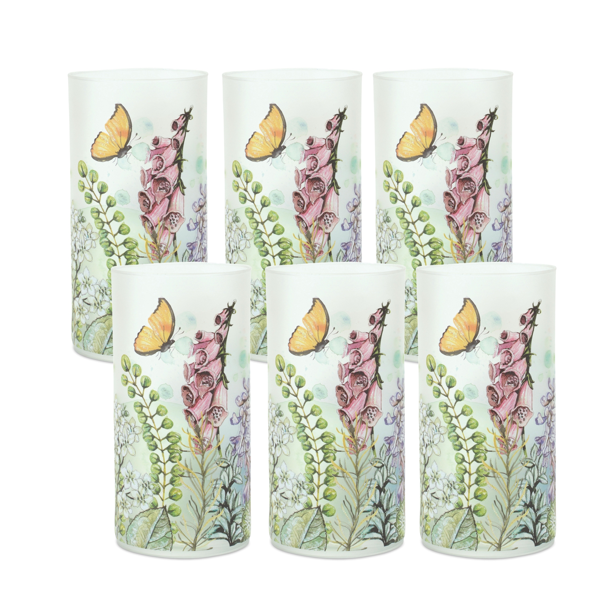 Foxglove and Butterfly Candle Holder (Set of 6) 4