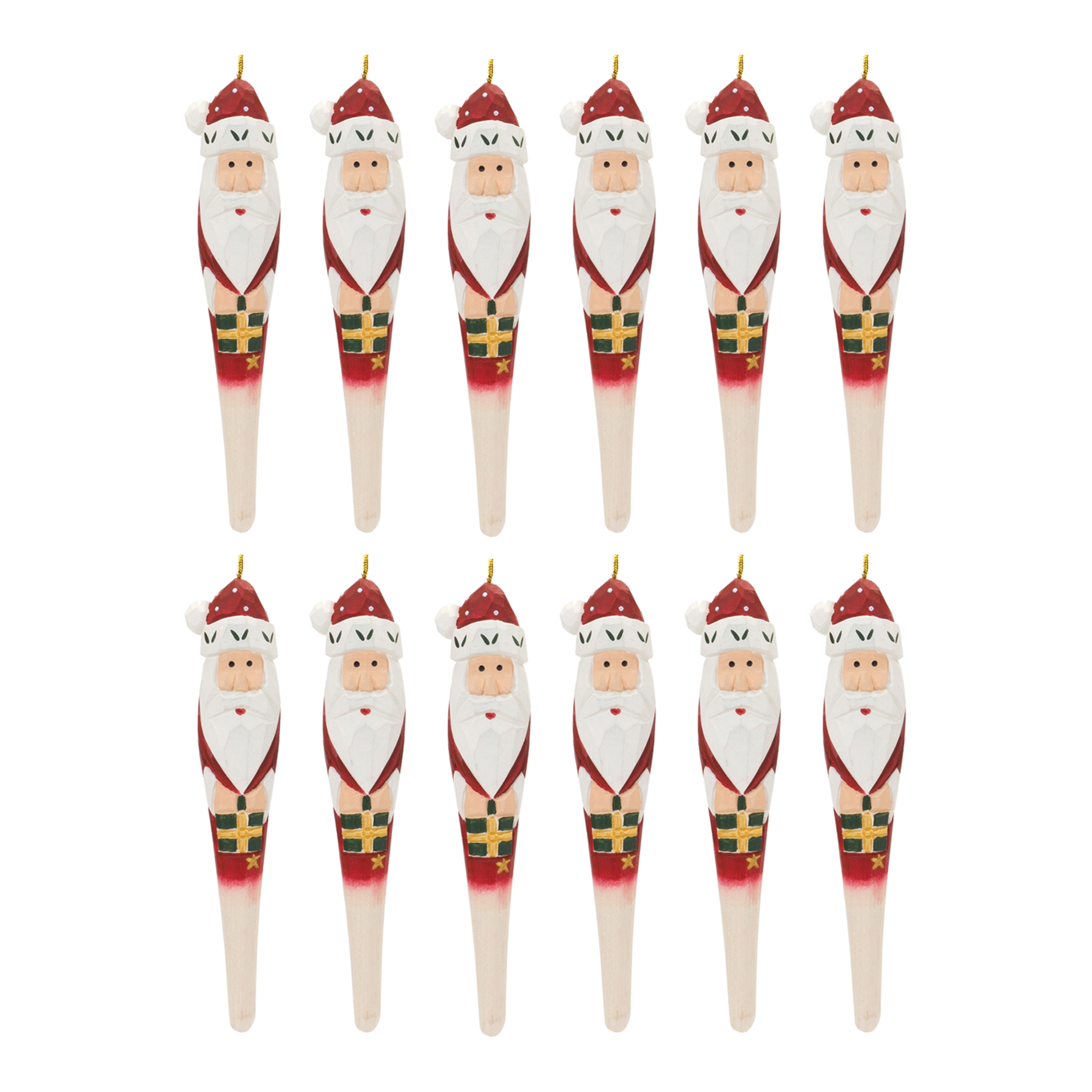 Santa Drop Ornament (Set of 12) 7.25