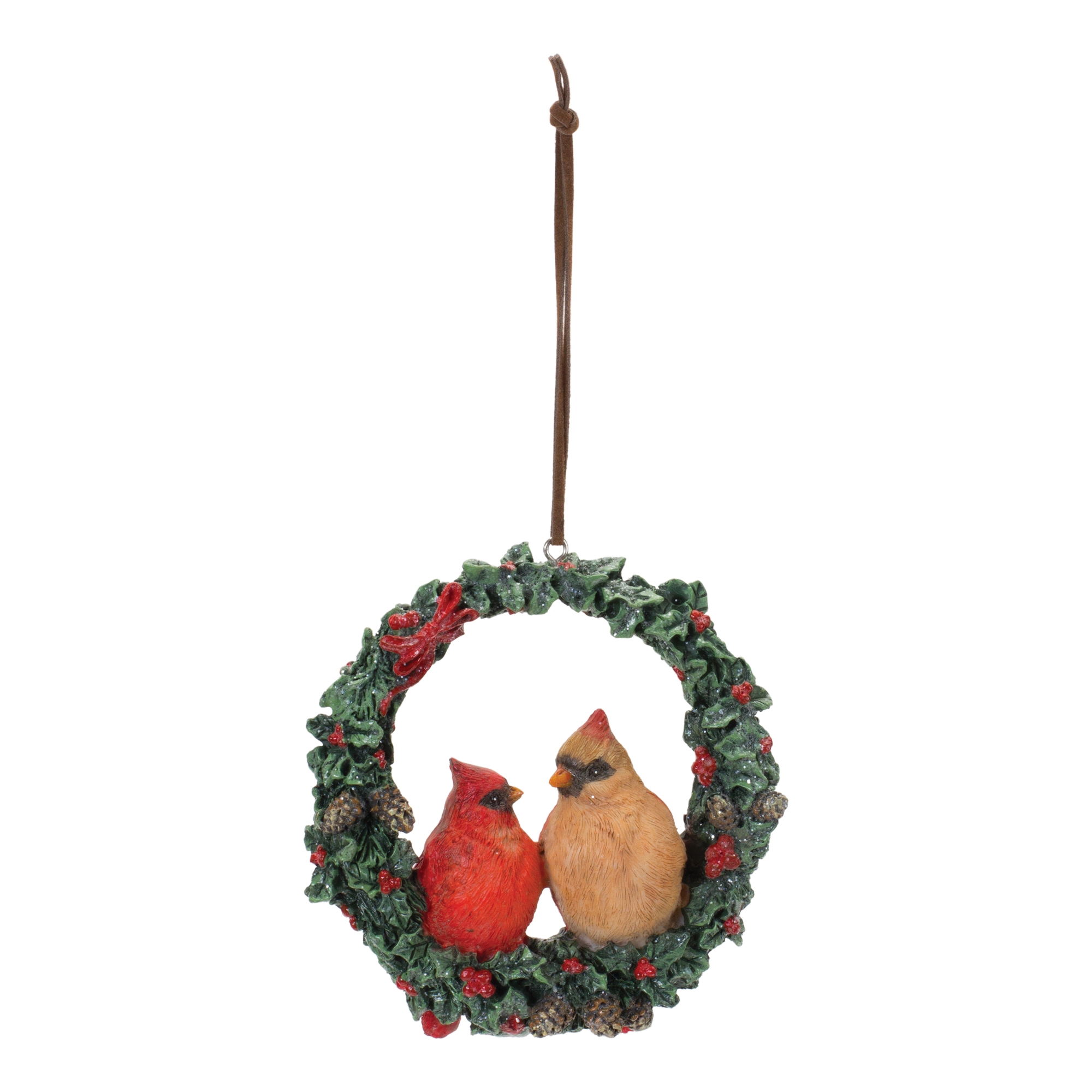 Cardinal Wreath Ornament (Set of 4) 4.5