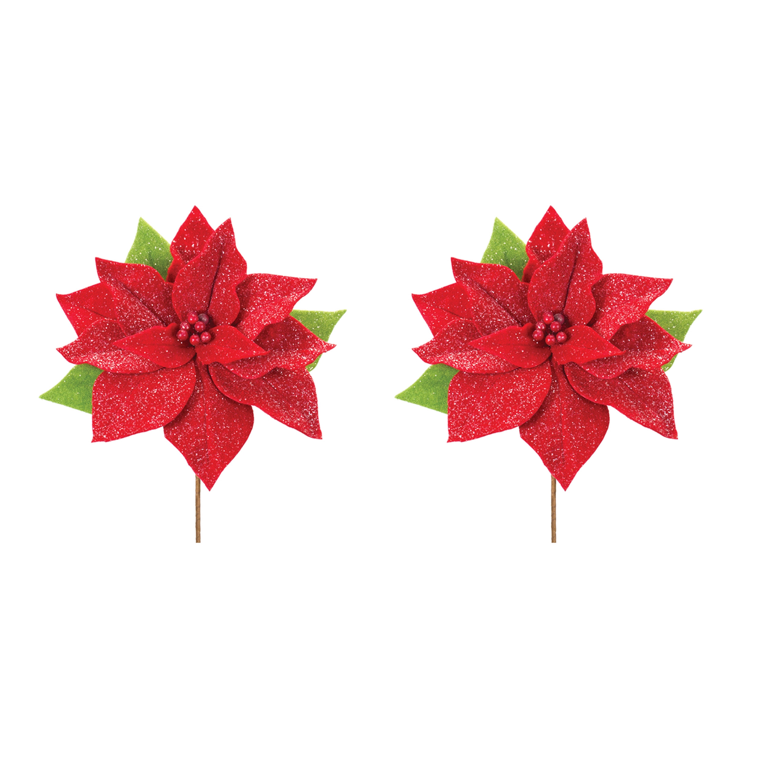 Poinsettia Stem (Set of 2) 19.75