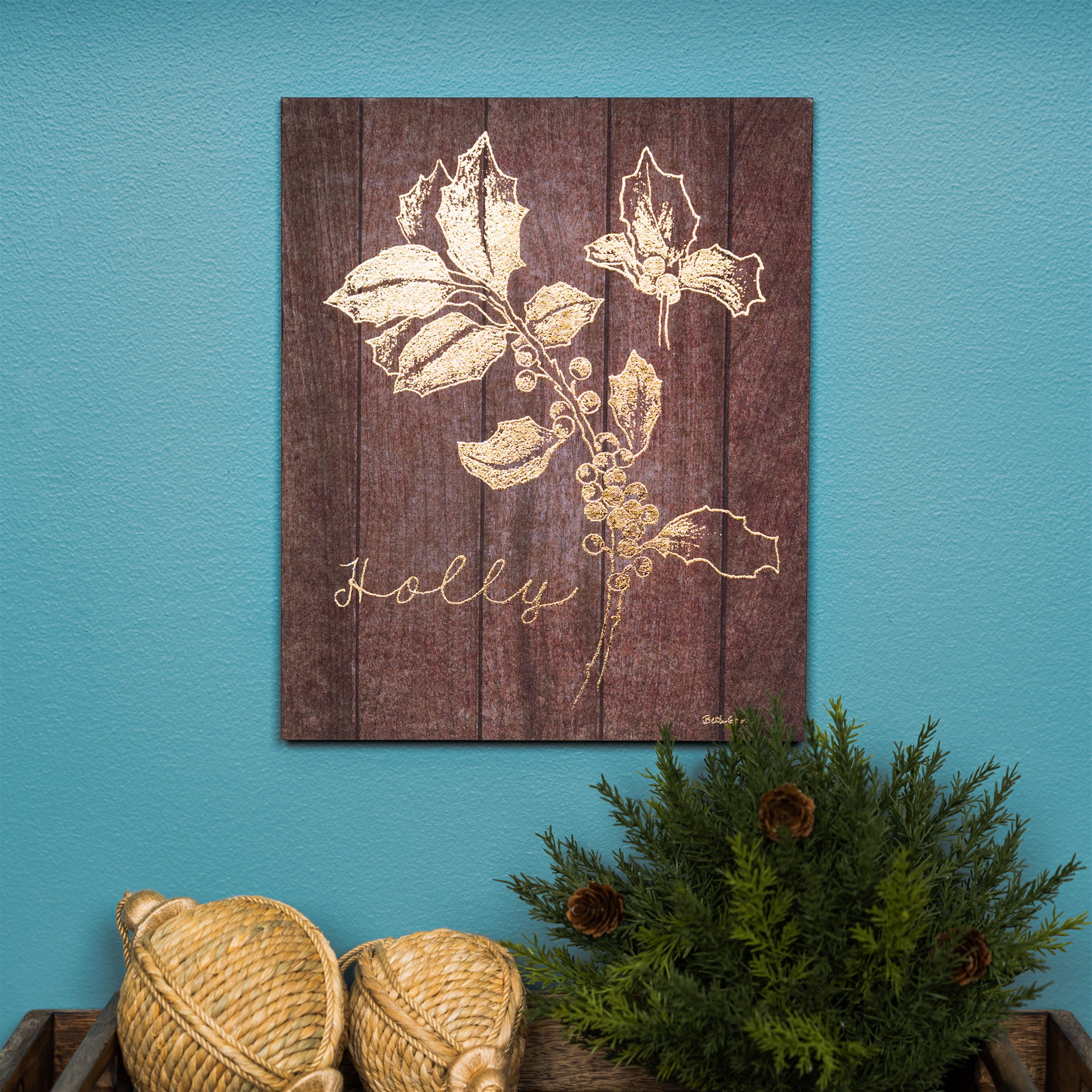 Laurel and Holly Plaque (Set of 2) 9