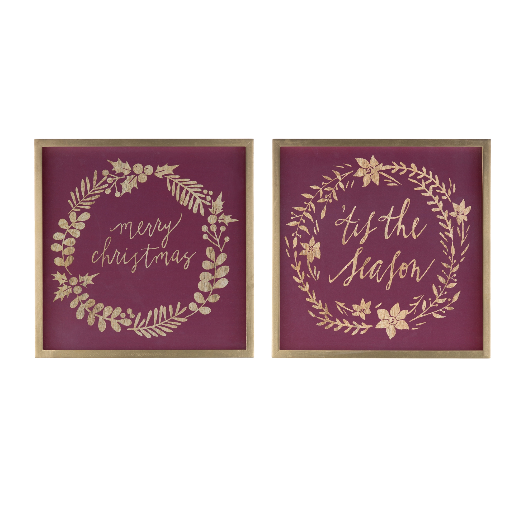 Merry Christmas and Tis The Season Frame (Set of 2) 15.75