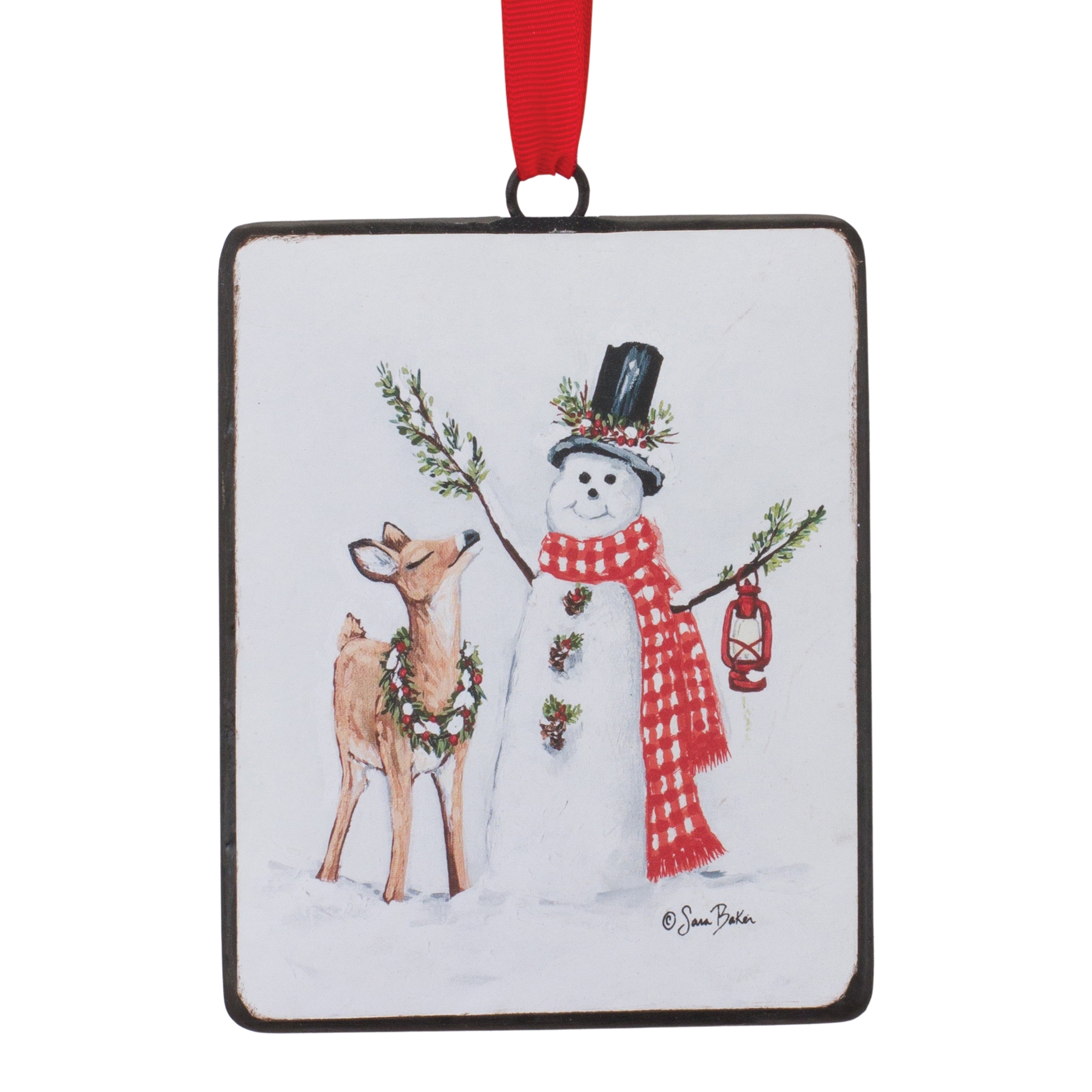 Snowman and Deer Ornament (Set of 12) 5.25