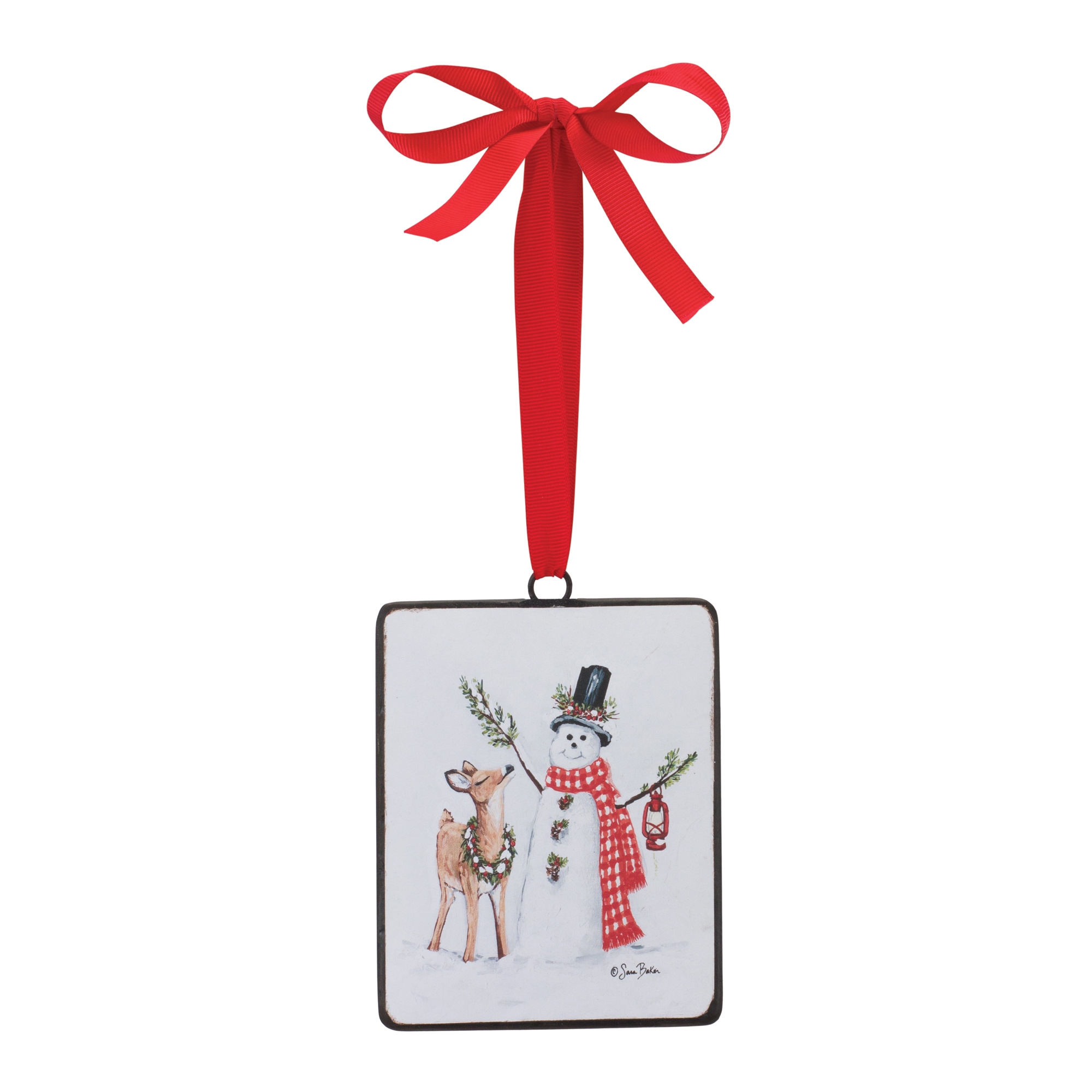 Snowman and Deer Ornament (Set of 12) 5.25