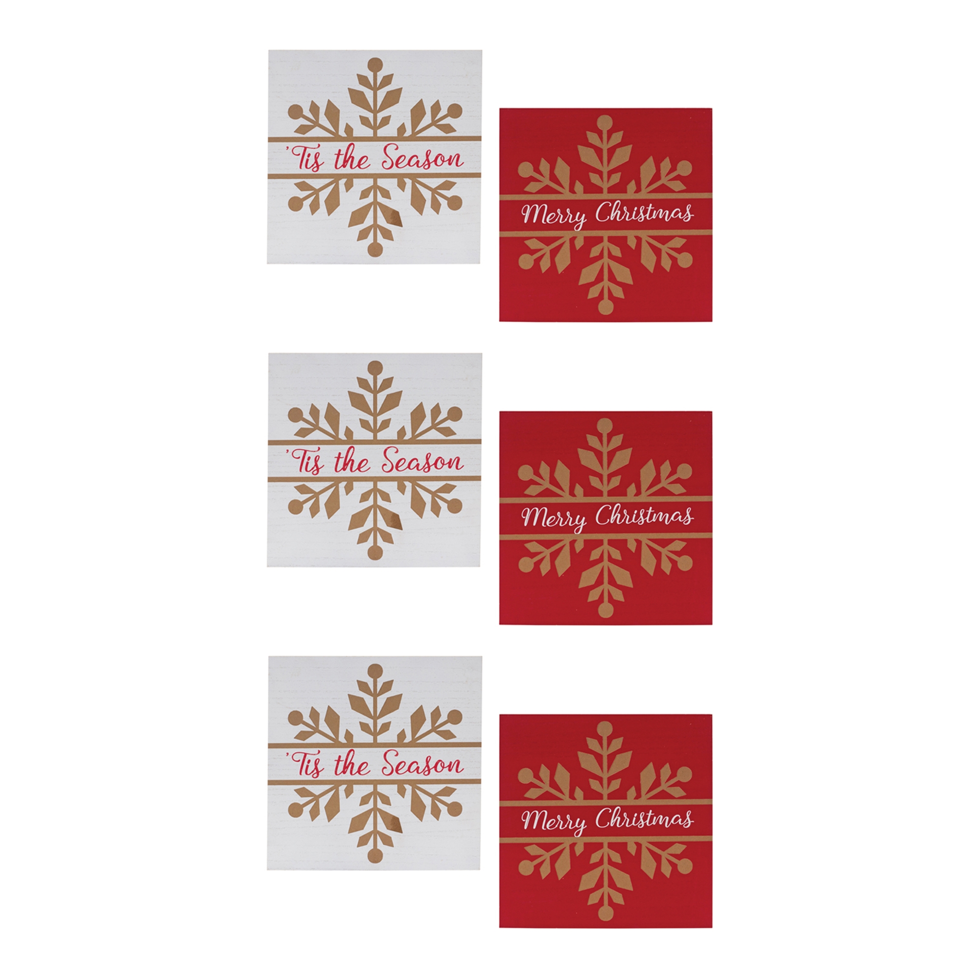 Merry Christmas and Tis The Season Sign (Set of 6) 11.75