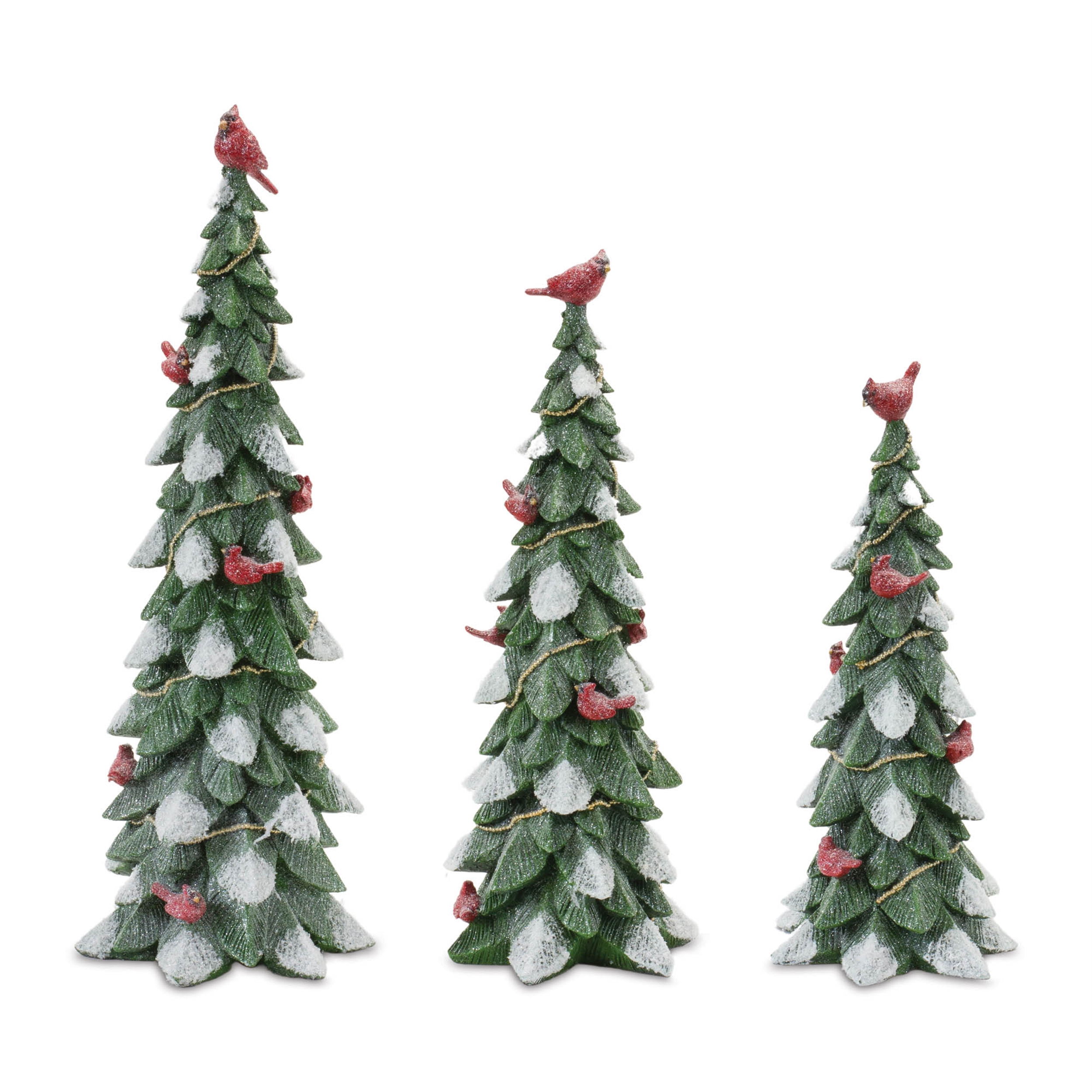 Tree w/Cardinal (Set of 3) 12.75