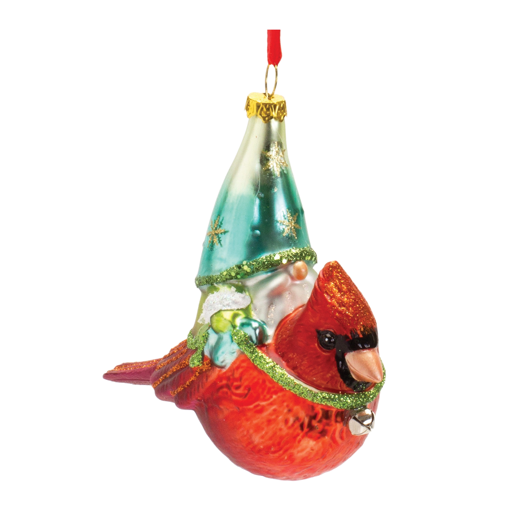 Gnome and Cardinal Ornament (Set of 6) 4.5