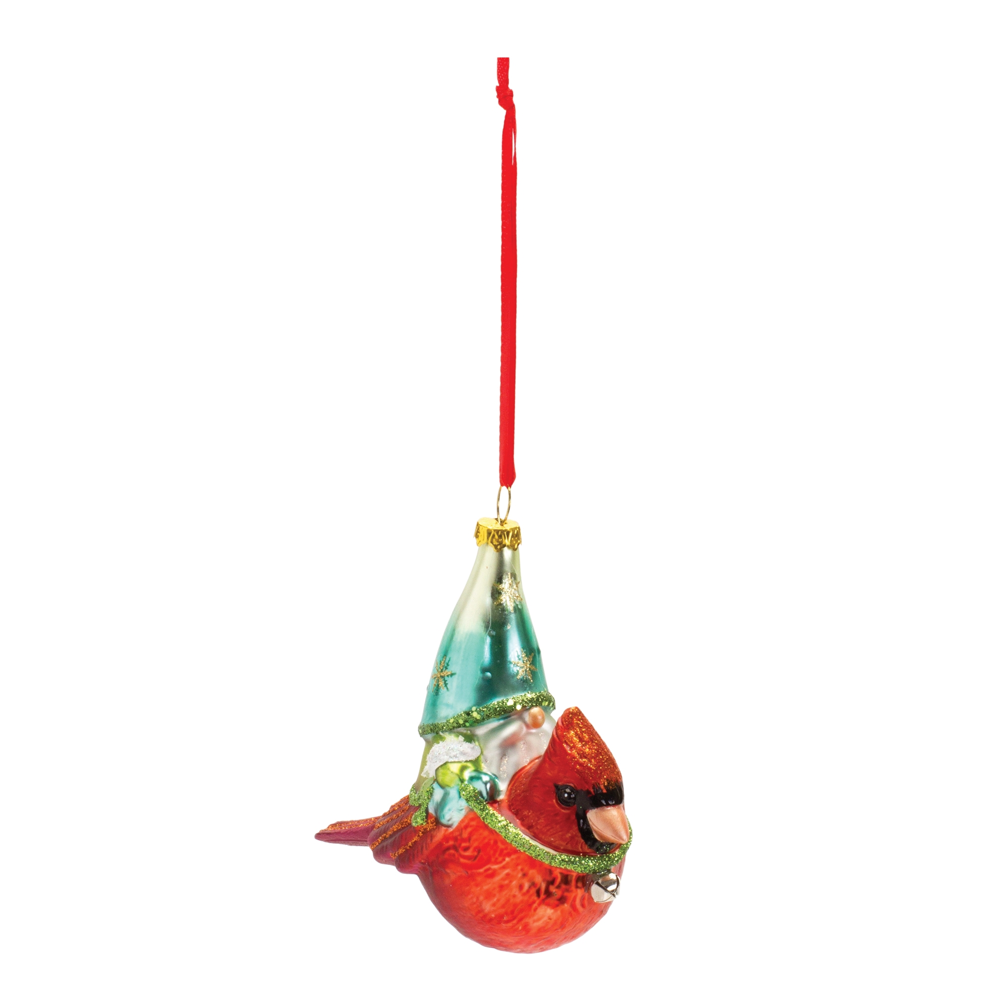 Gnome and Cardinal Ornament (Set of 6) 4.5