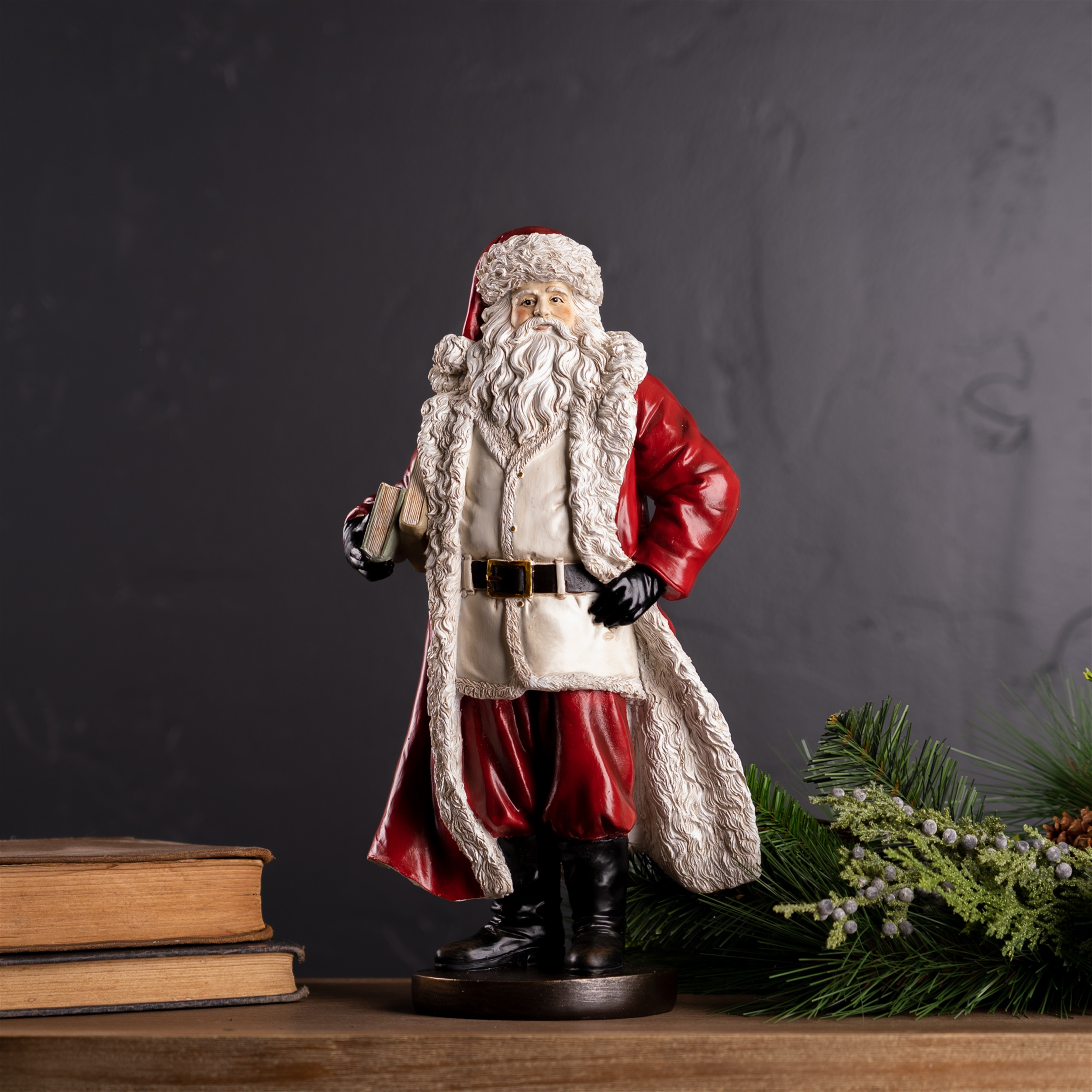 Santa w/Books (Set of 2) 12.75