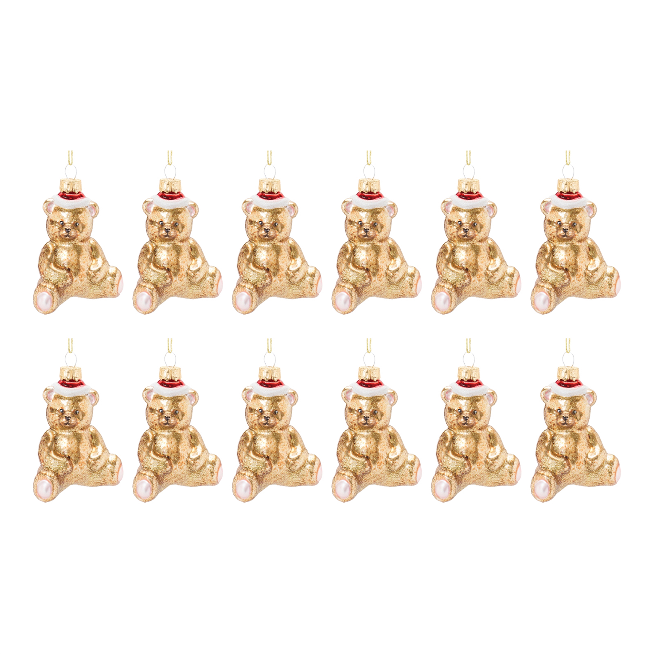 Teddy Bear Ornament (Set of 12) 3.75