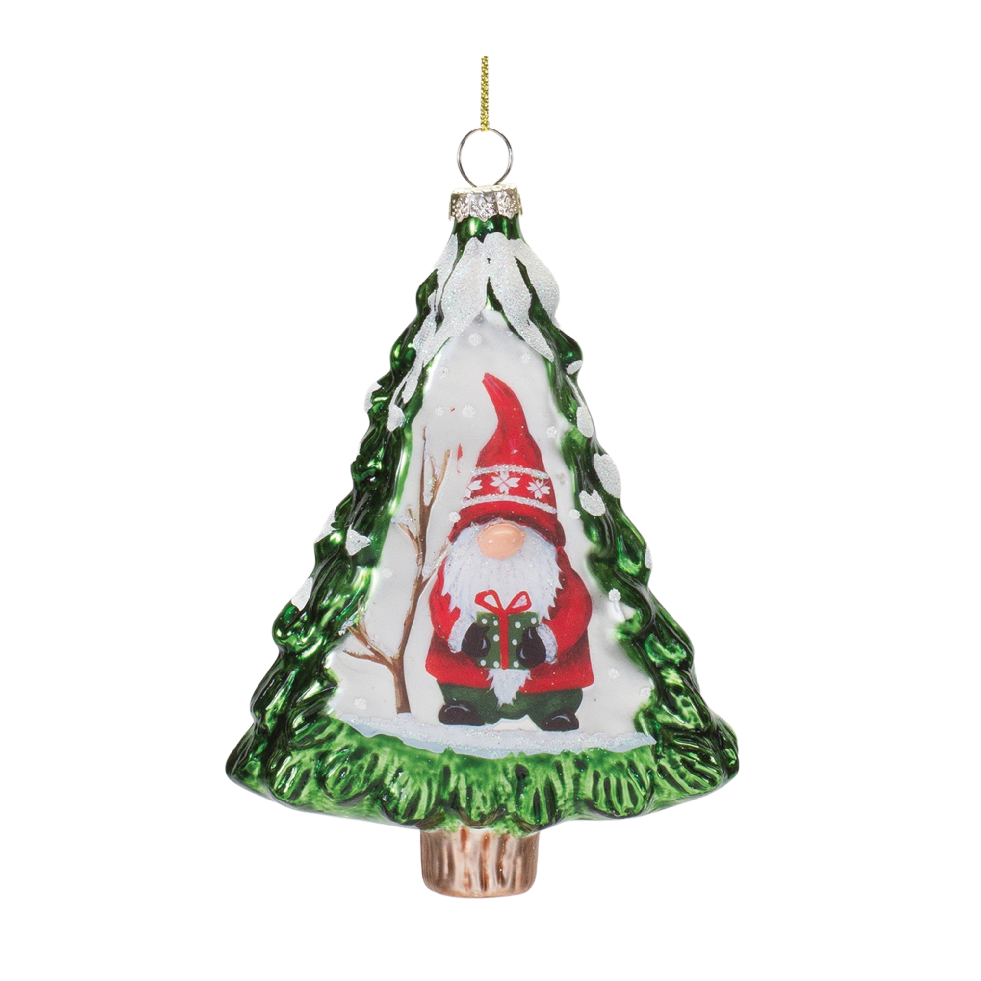 Gnome in Tree Ornament (Set of 12) 5.75
