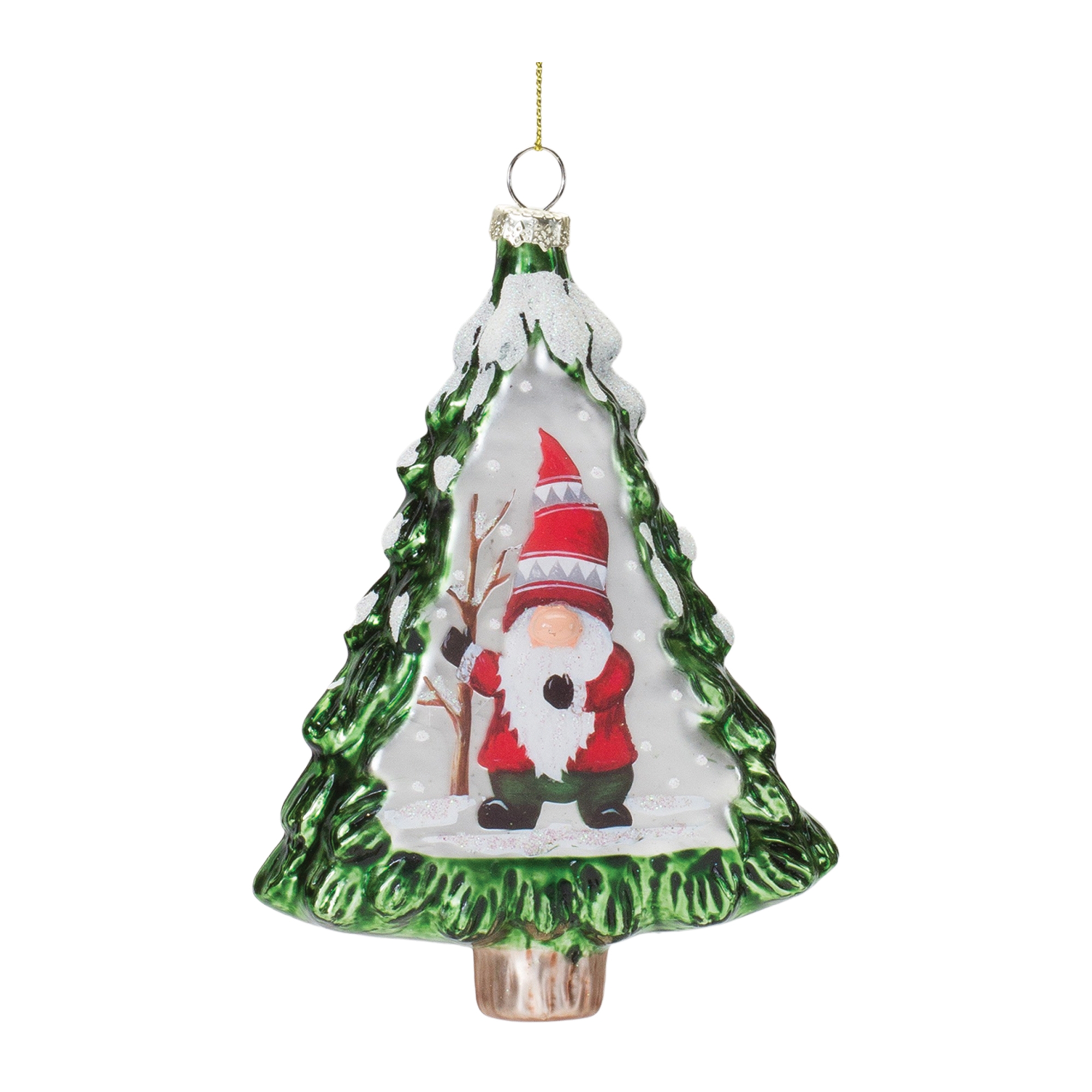 Gnome in Tree Ornament (Set of 12) 5.75
