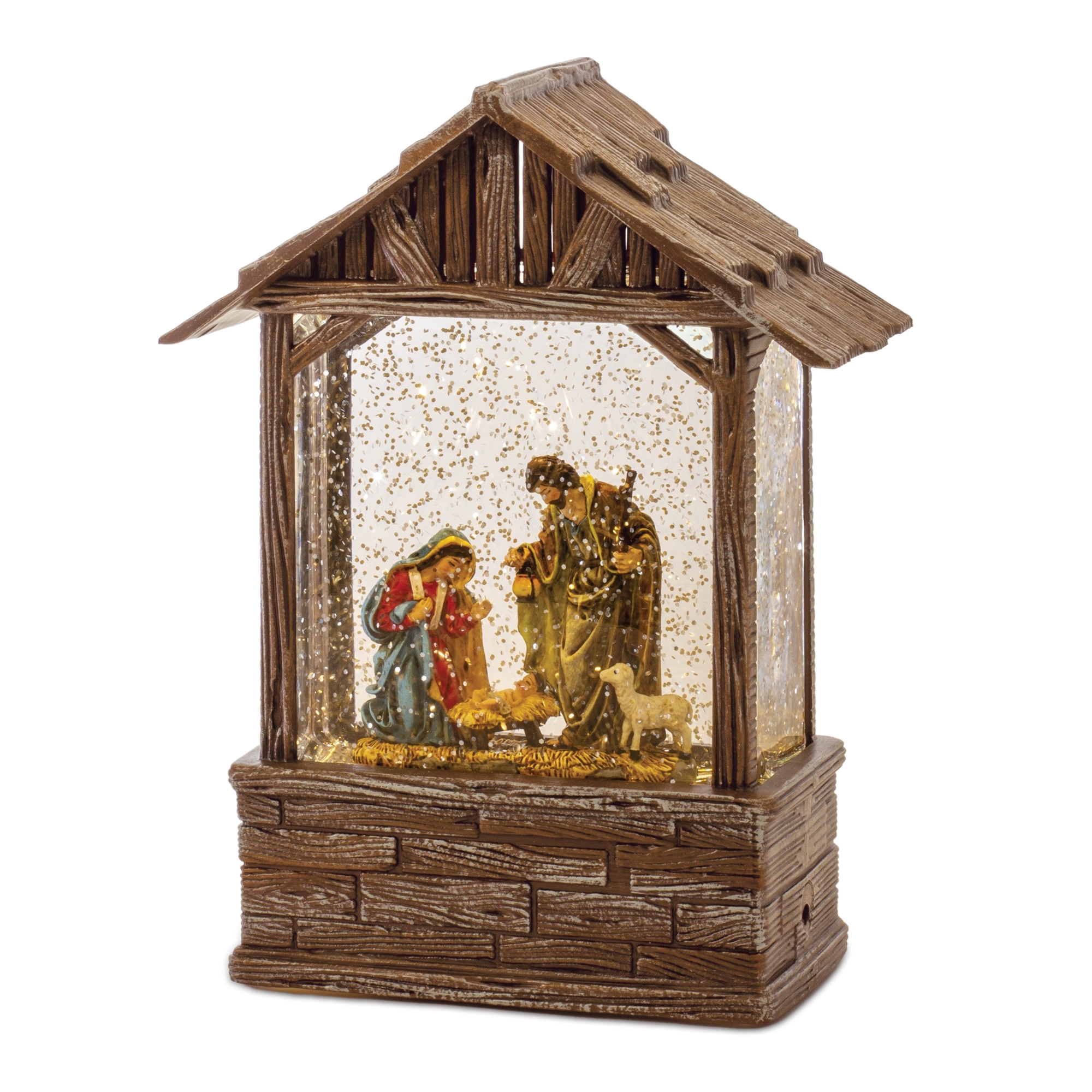 Snow Globe Holy Family 8.25