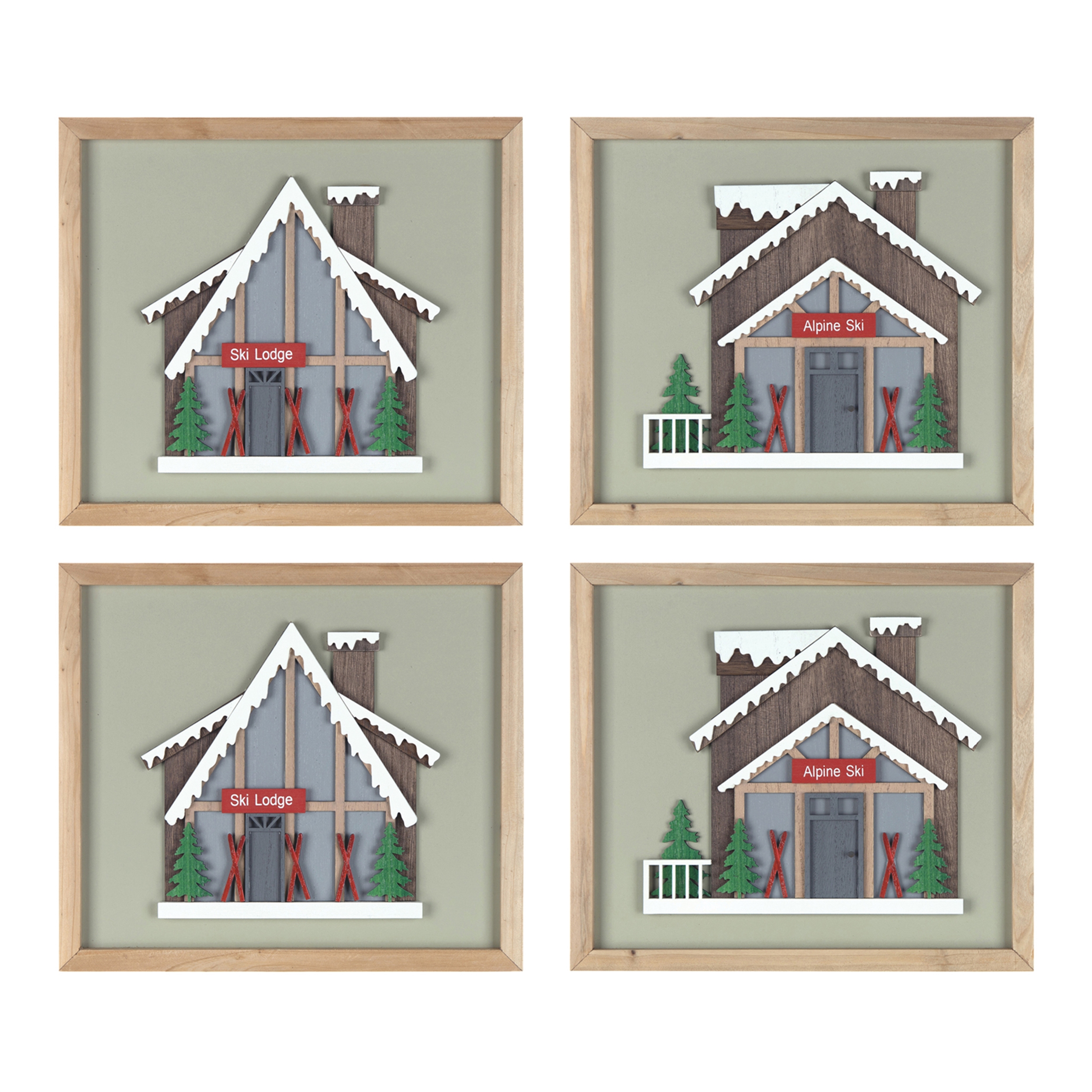 Ski Lodge Frame (Set of 4) 12