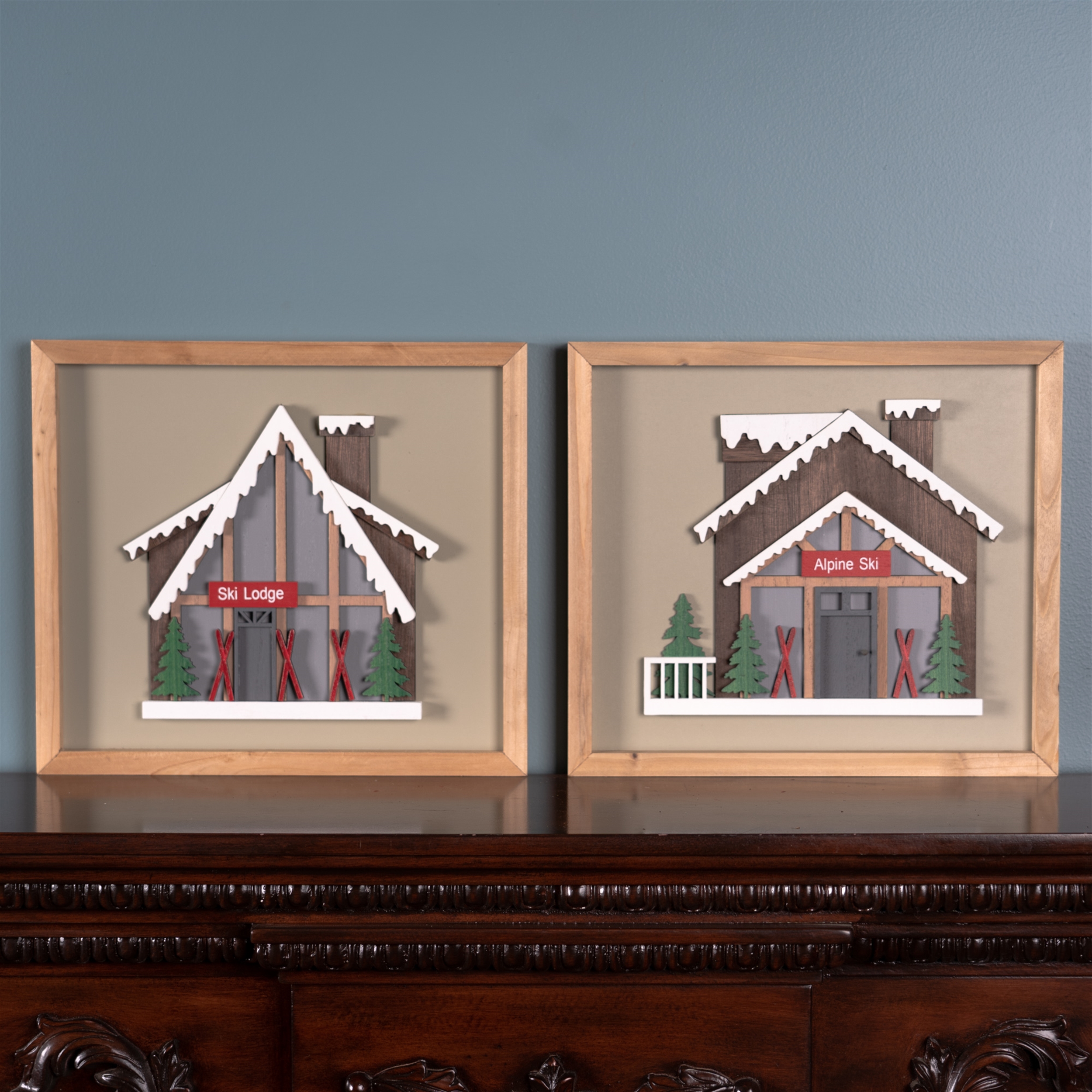 Ski Lodge Frame (Set of 4) 12