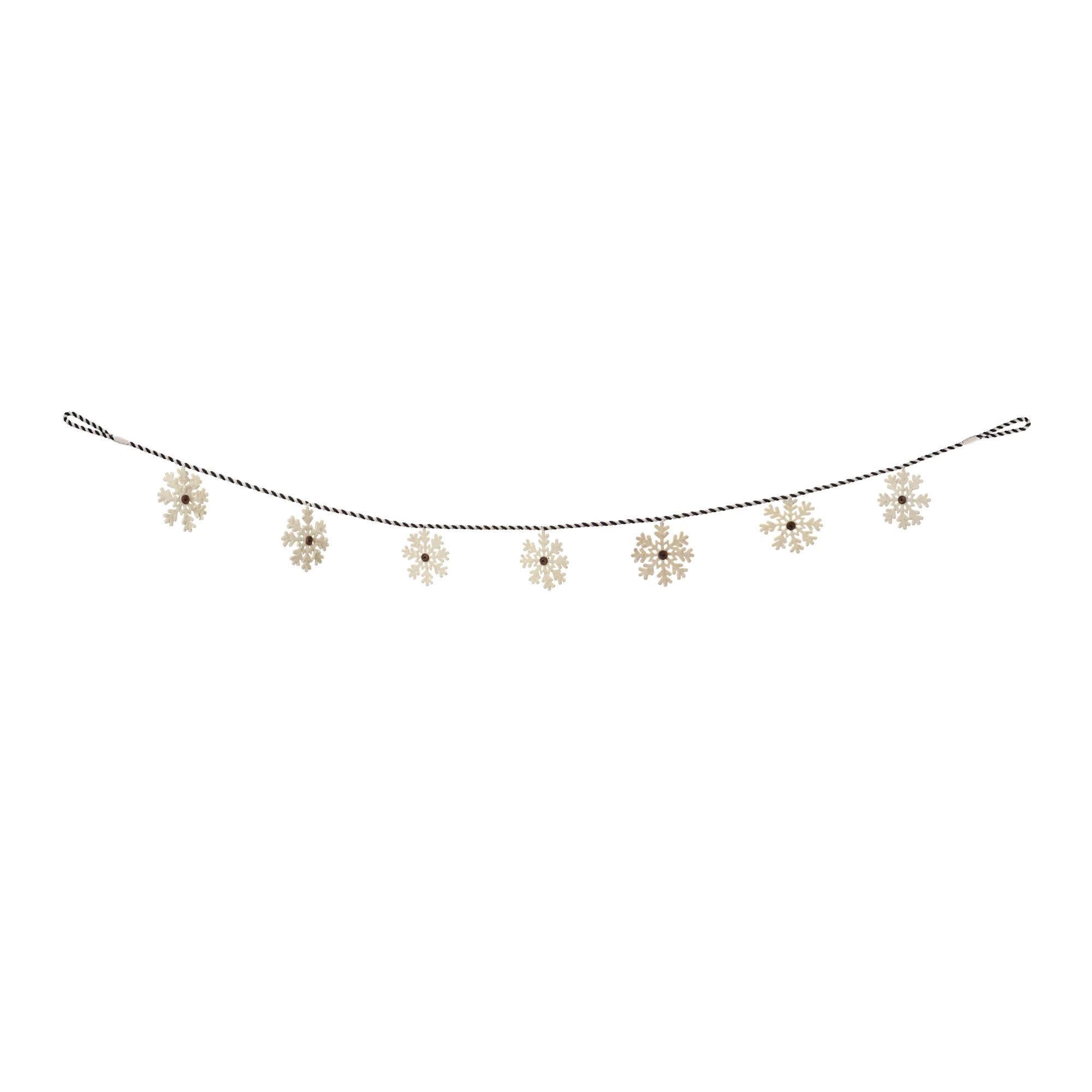 Snowflake Garland (Set of 2) 5.5'L Cotton/Wool