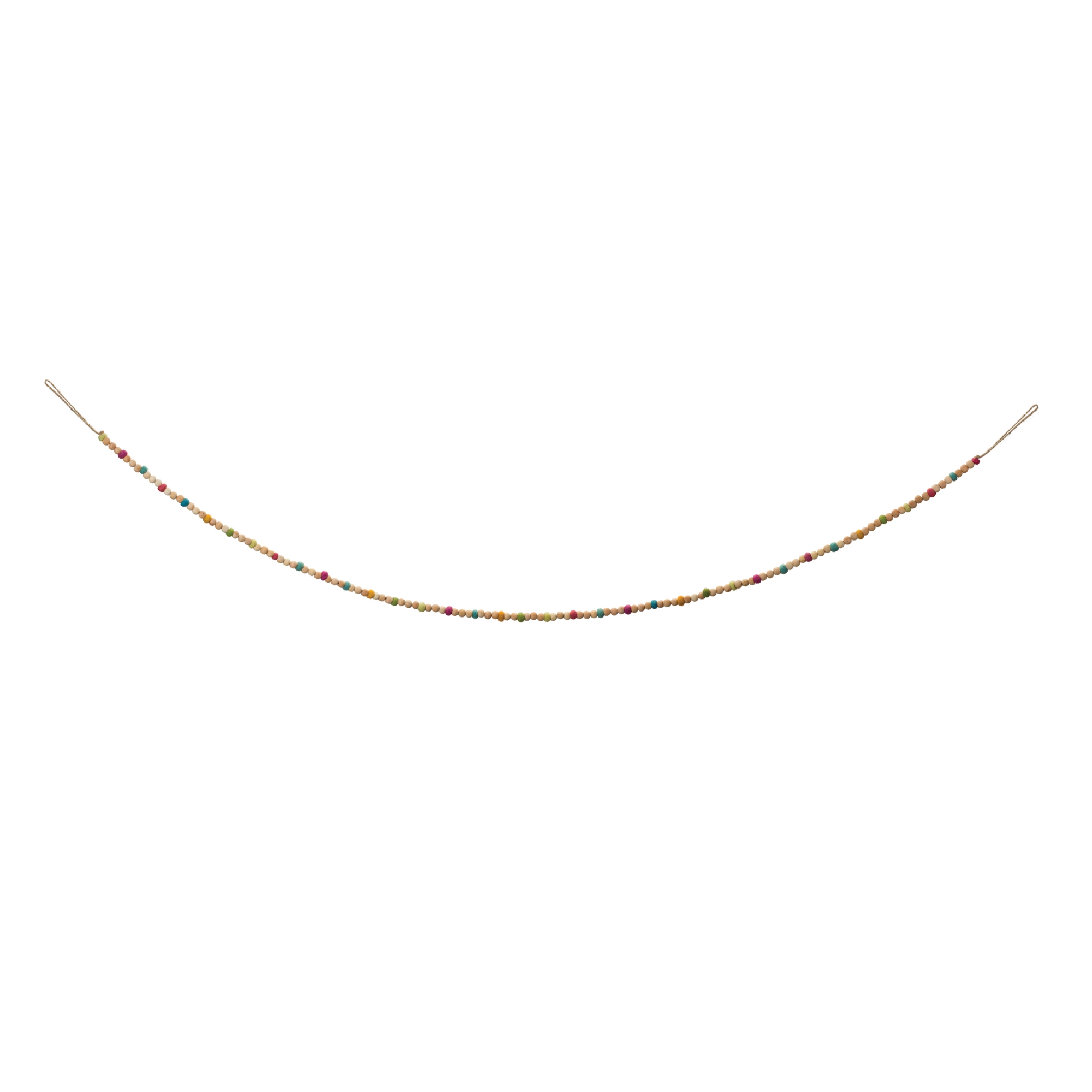 Bead Garland (Set of 2) 6'L Wood/Wool
