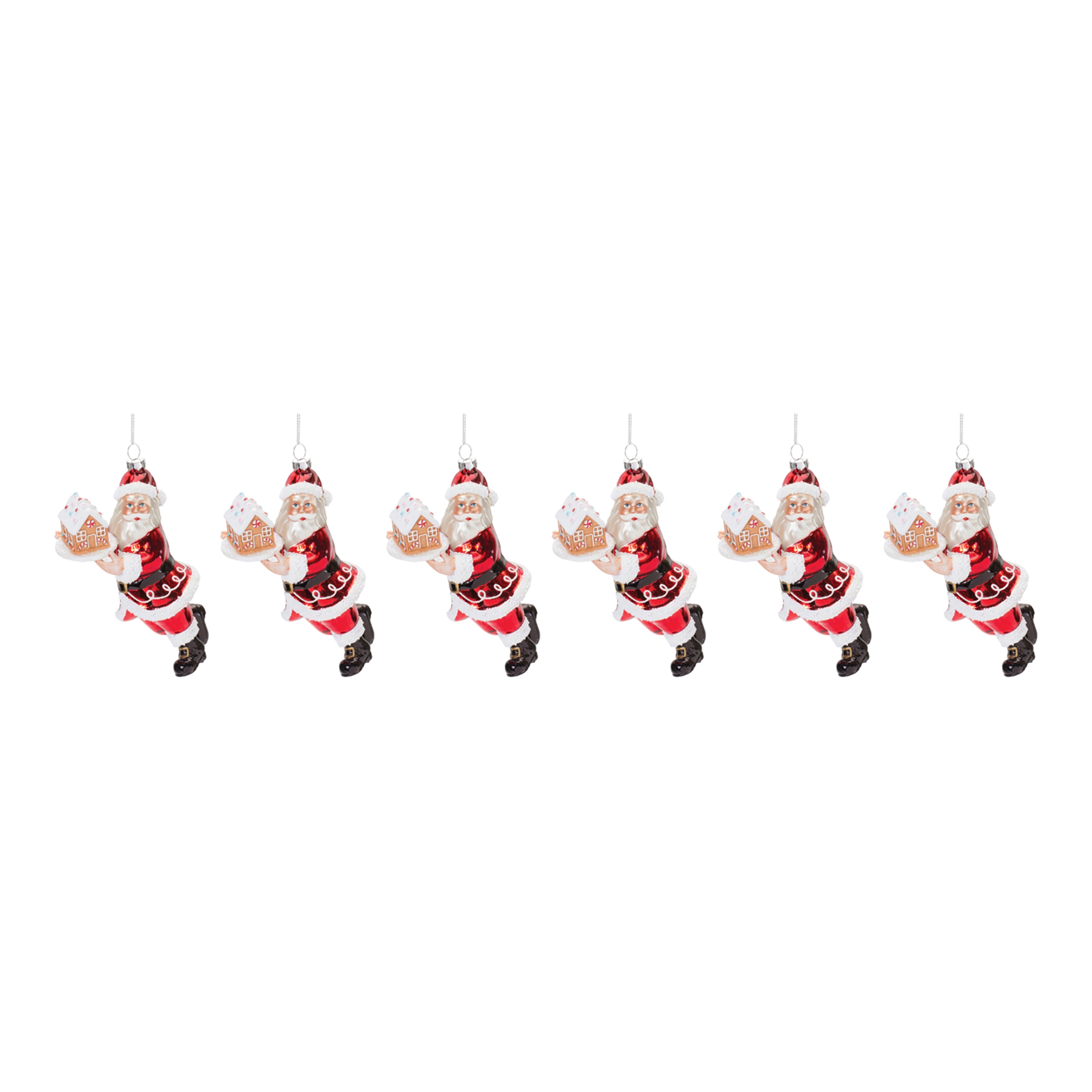 Santa w/Gingerbread (Set of 6) 6.5