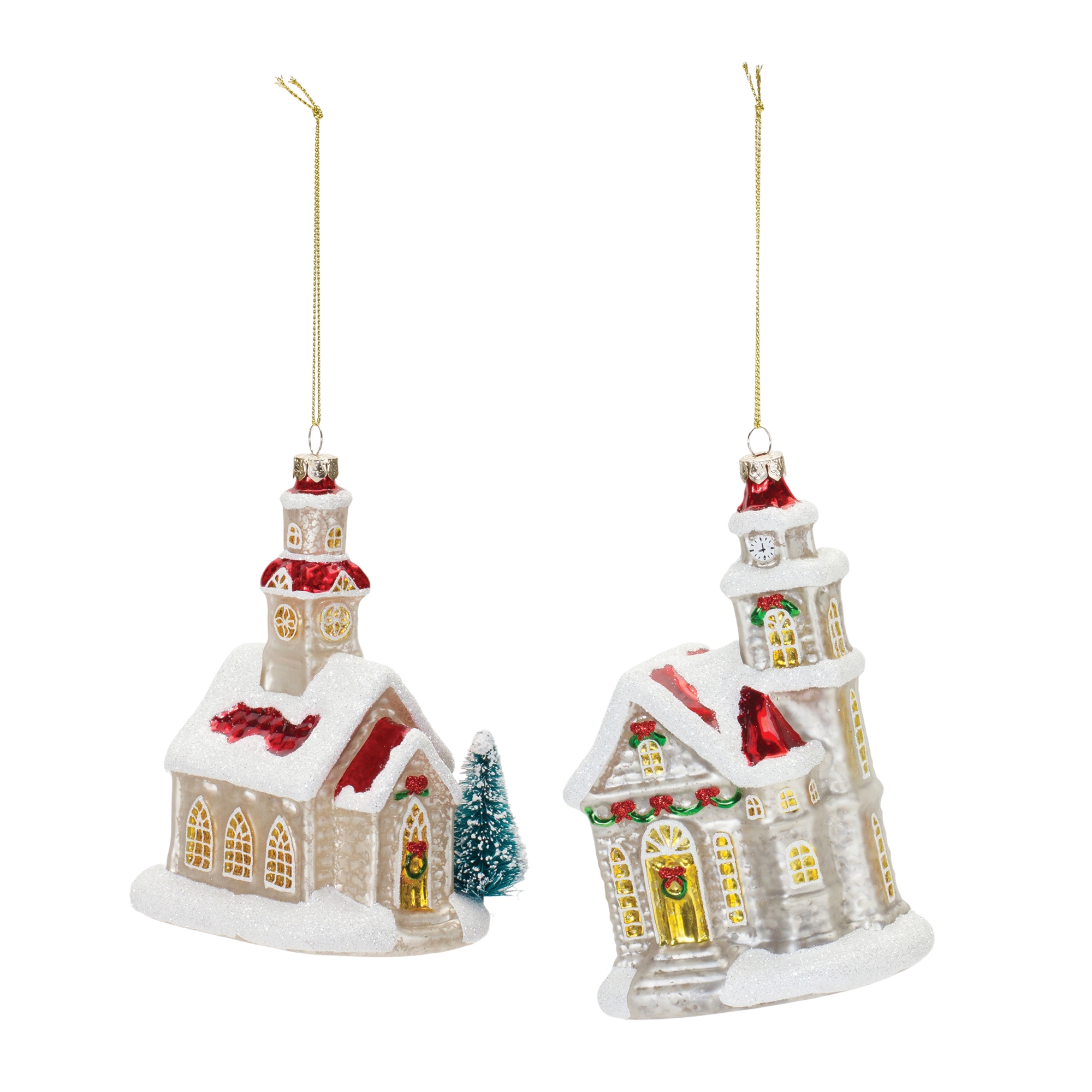 Church Ornament (Set of 6) 5.75