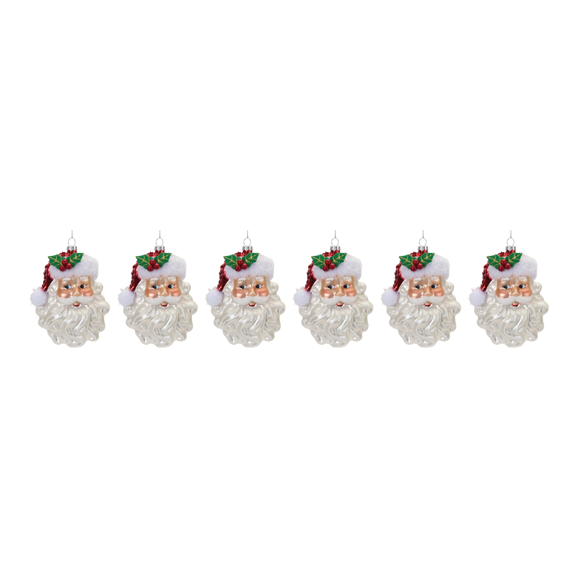 Santa Face Ornament (Set of 6) 5.5