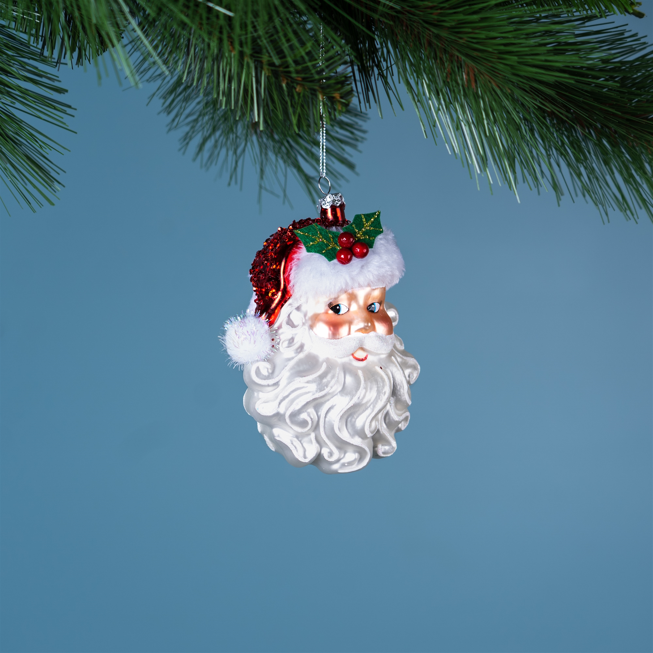 Santa Face Ornament (Set of 6) 5.5