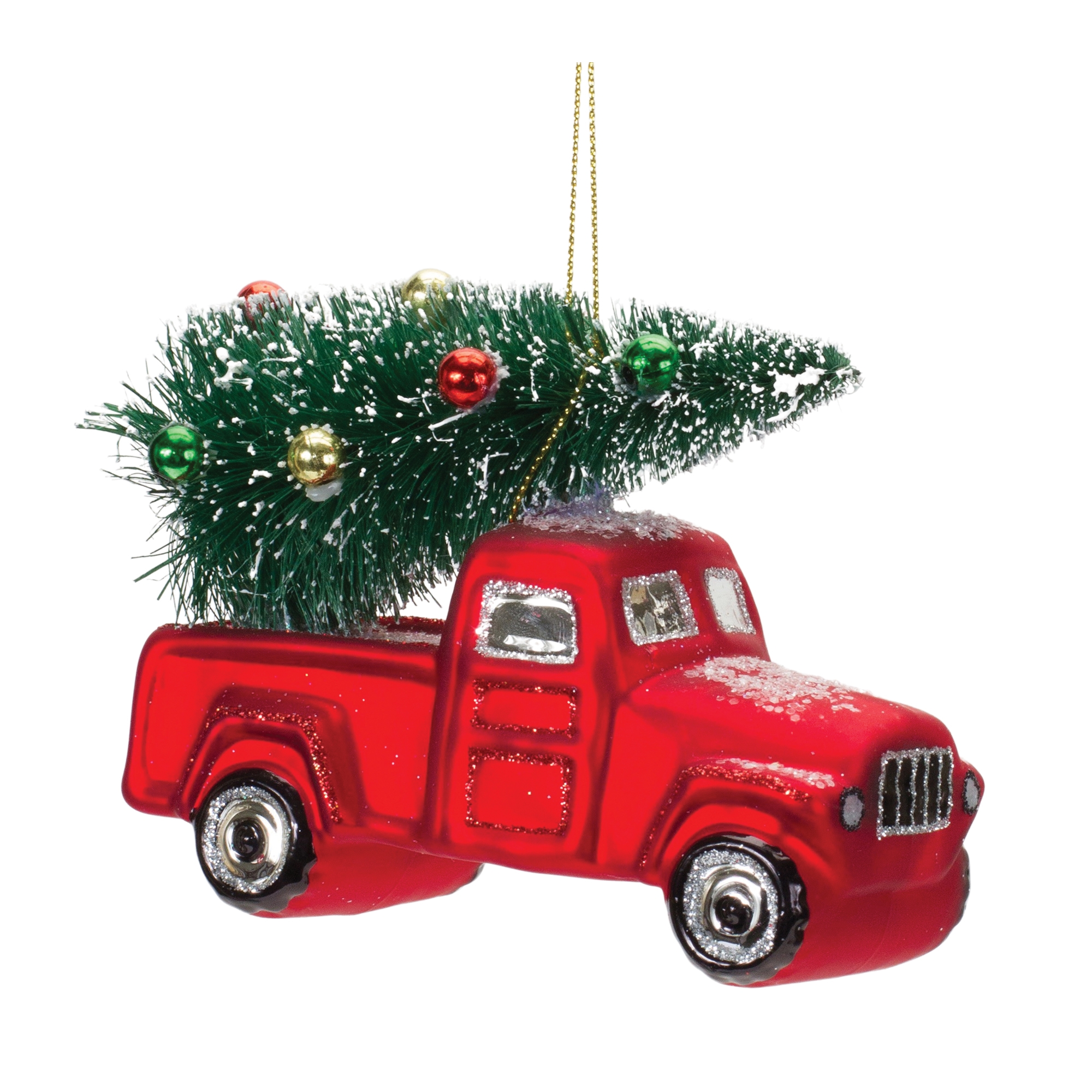 Truck w/Tree Ornament (Set of 6) 4.25