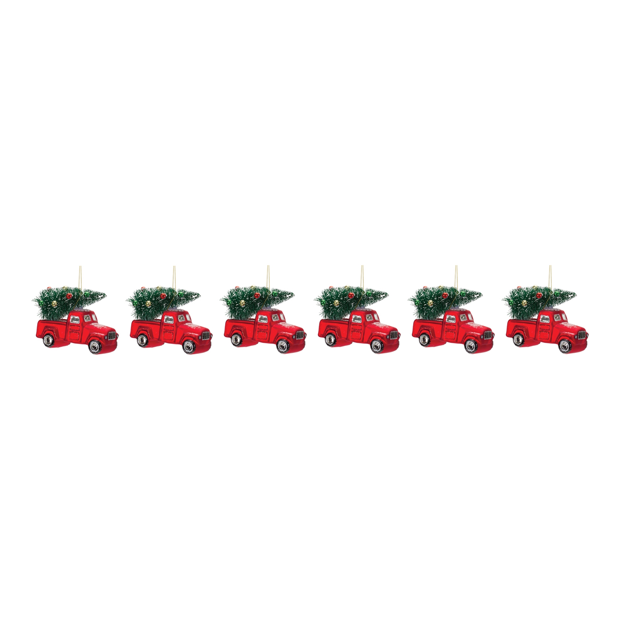 Truck w/Tree Ornament (Set of 6) 4.25