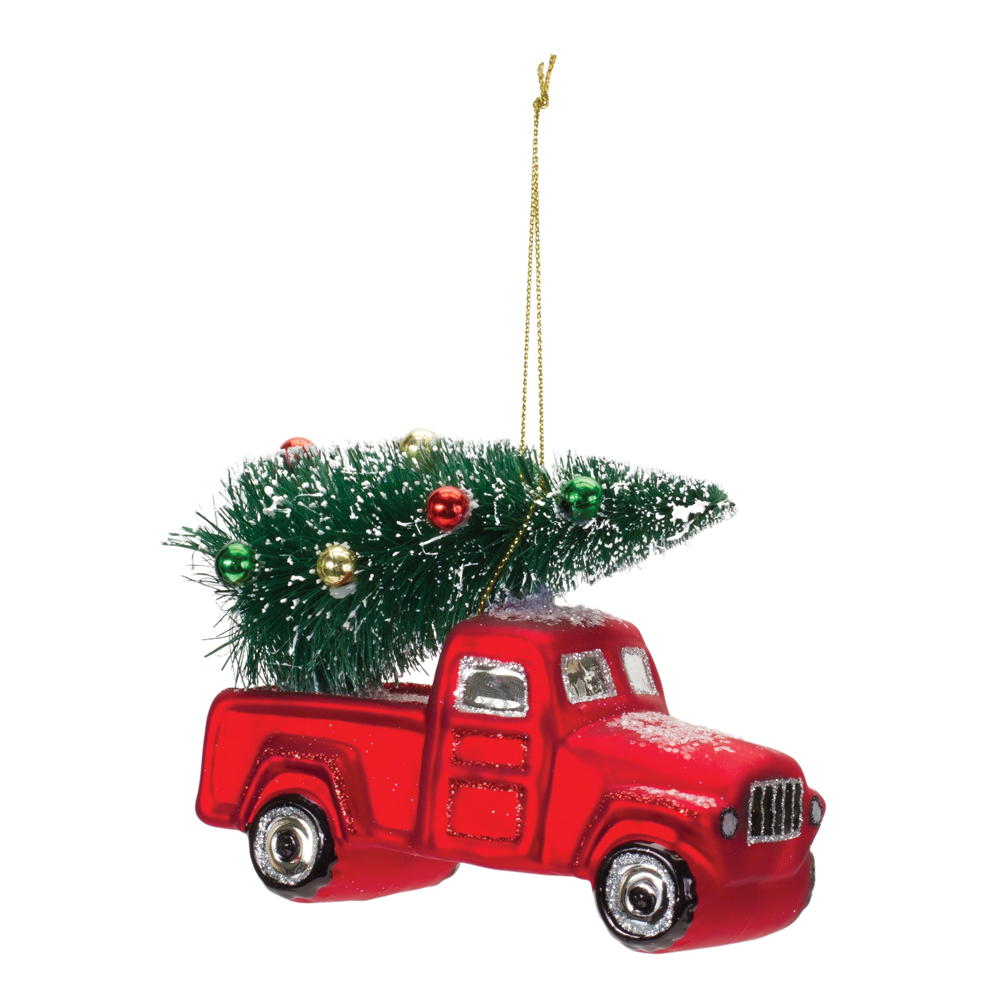 Truck w/Tree Ornament (Set of 6) 4.25