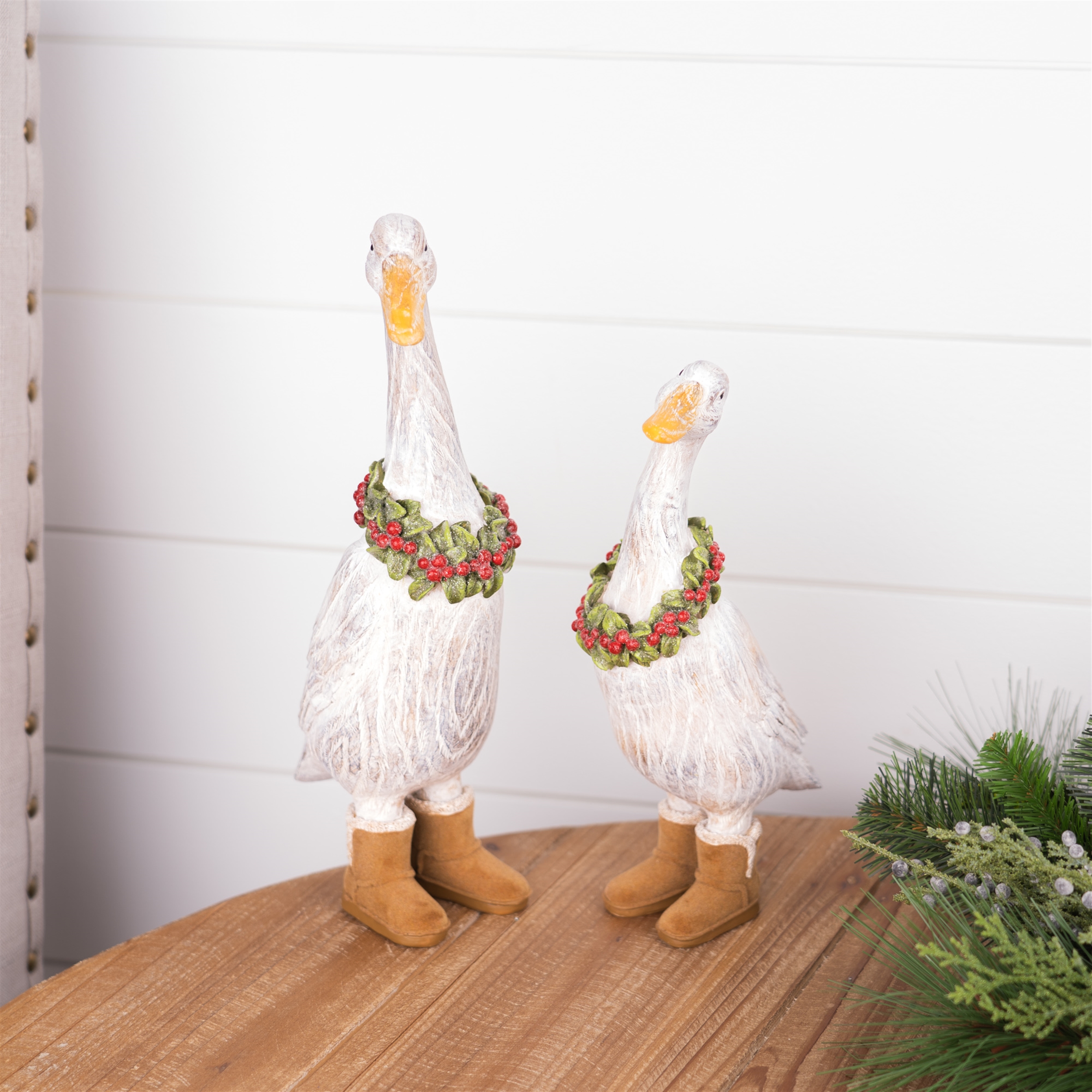 Christmas Goose w/Boots (Set of 2) 9.25
