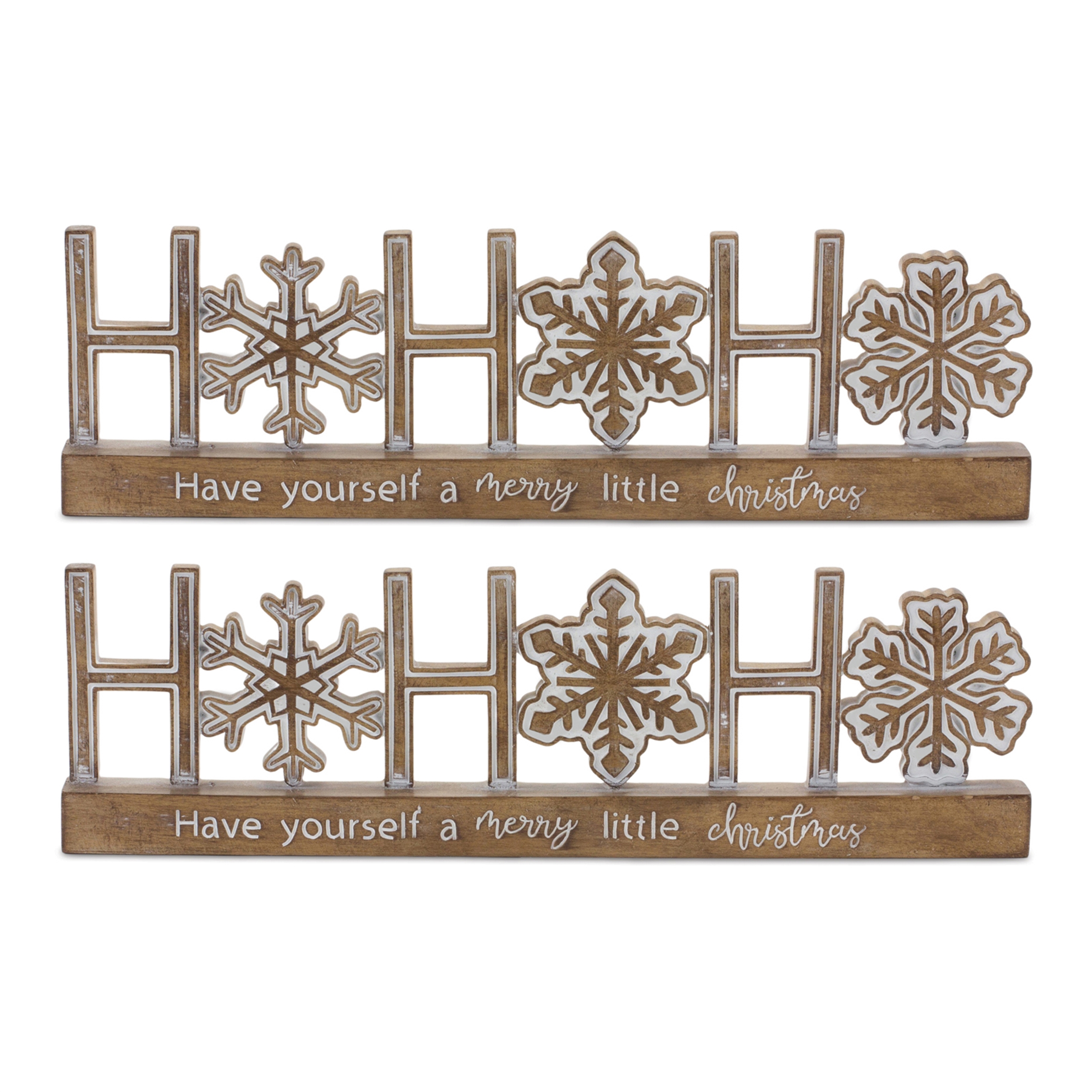 Ho Ho Ho Sign (Set of 2) 14.75